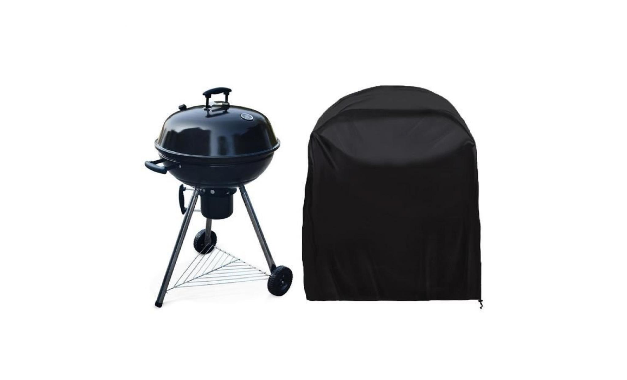 jtdeal housse barbecue(77 x 58 cm), rond housse bâche de protection bbq couverture anti poussière anti uv anti pluie pour grill à