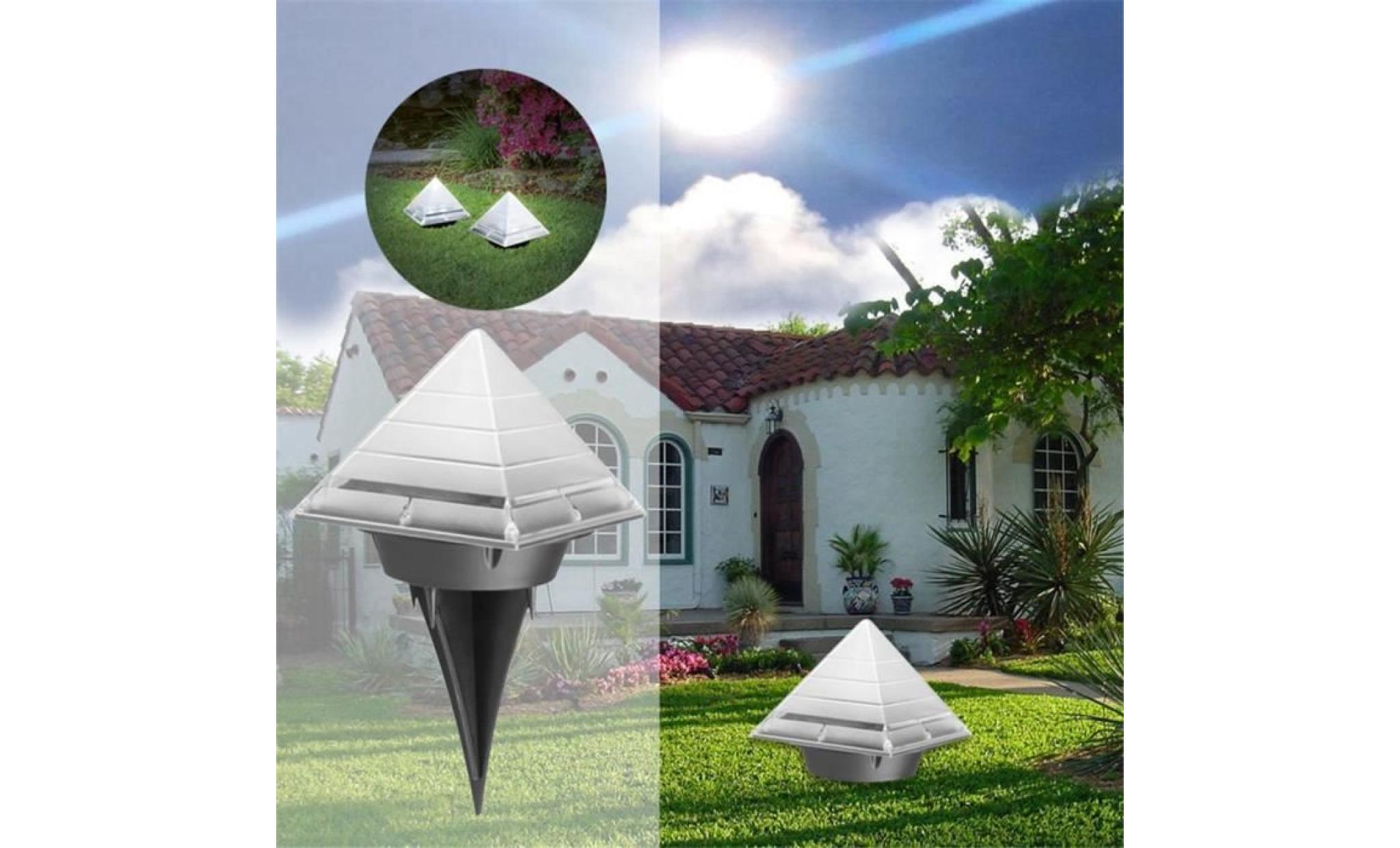 jz pyramide jardin lampe solaire 2 led sous terre terrain pour pelouse path lampe decor jzhg5123