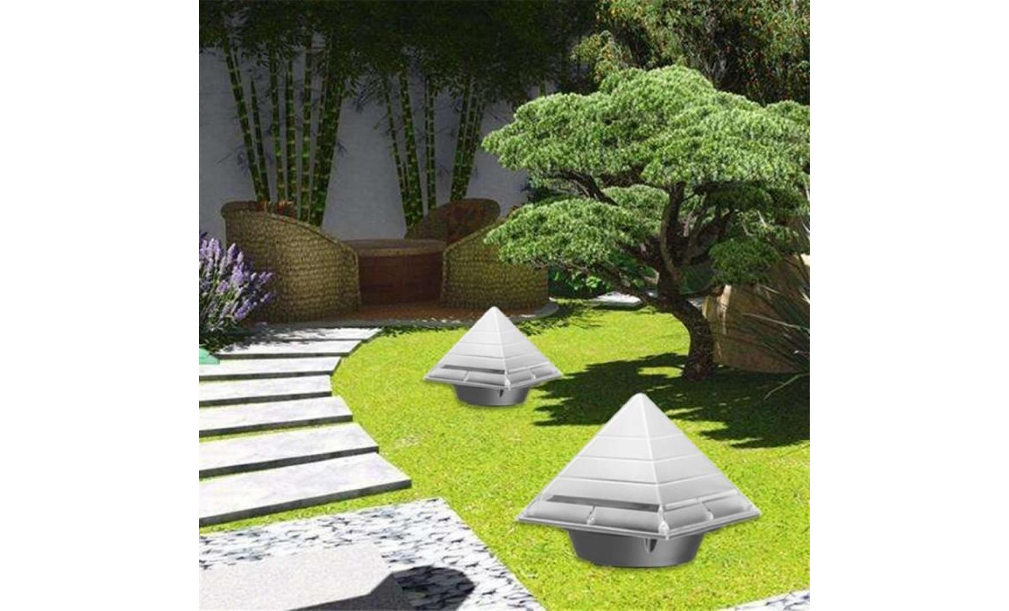 jz pyramide jardin lampe solaire 2 led sous terre terrain pour pelouse path lampe decor jzhg5123 pas cher