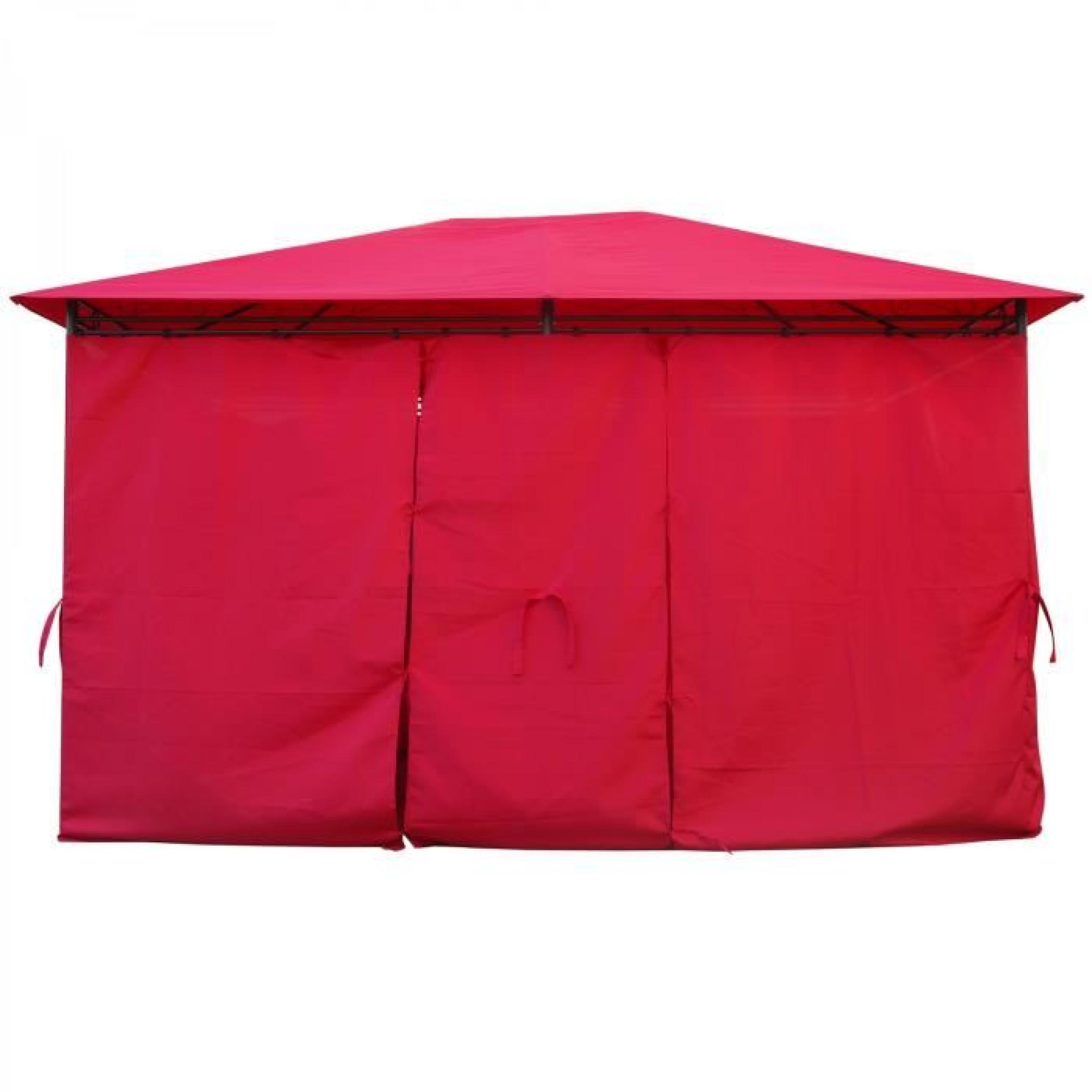 KALIGAGAN - Tente de jardin Pergola 3x4m rouge tonnelle, barnum pas cher