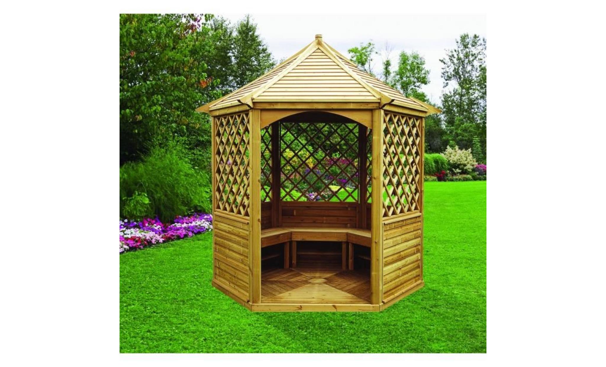 kiosque pavillon hexagonal 7,30m²   toiture en bois