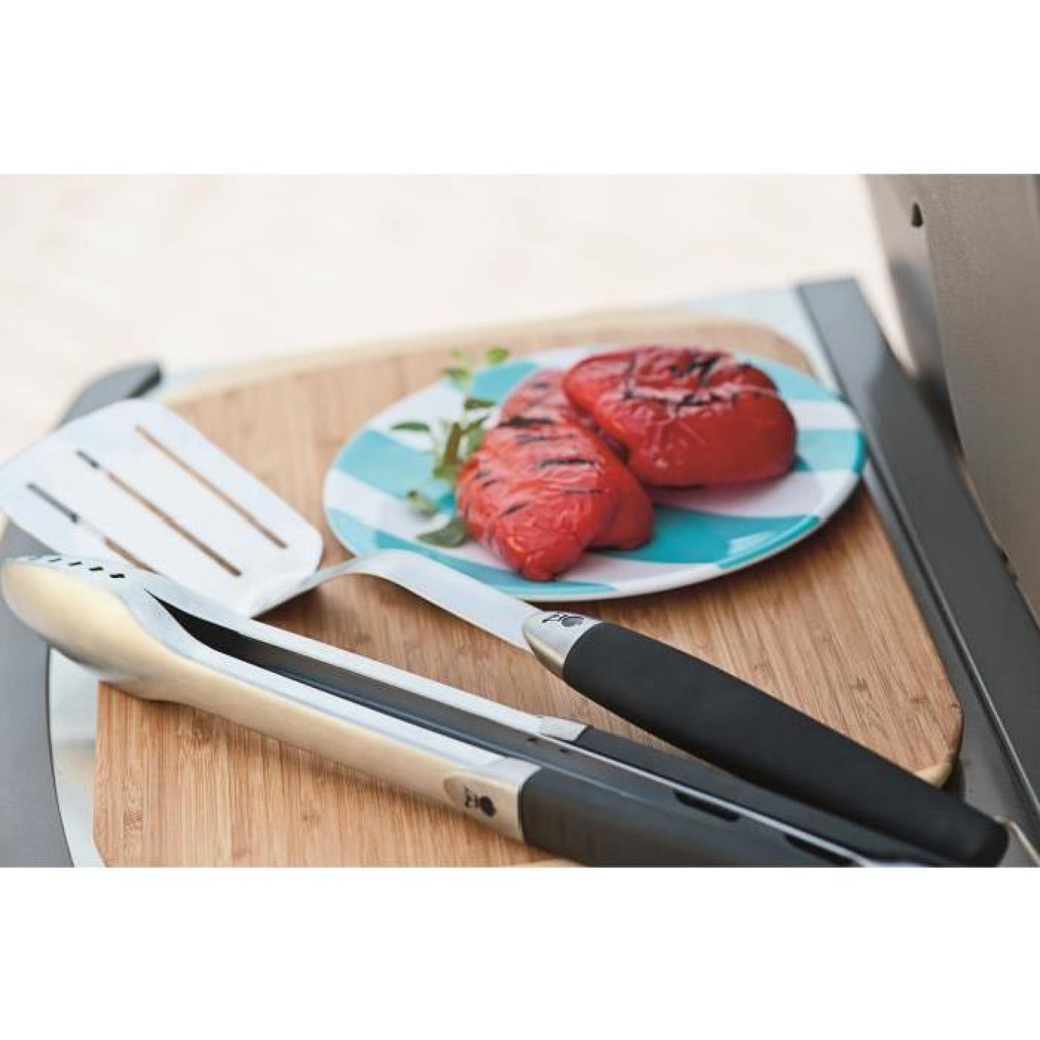 WEBER Kit d'ustensiles Premium pour barbecue - Format compact - Acier inoxydable - 2 pièces - Noir pas cher