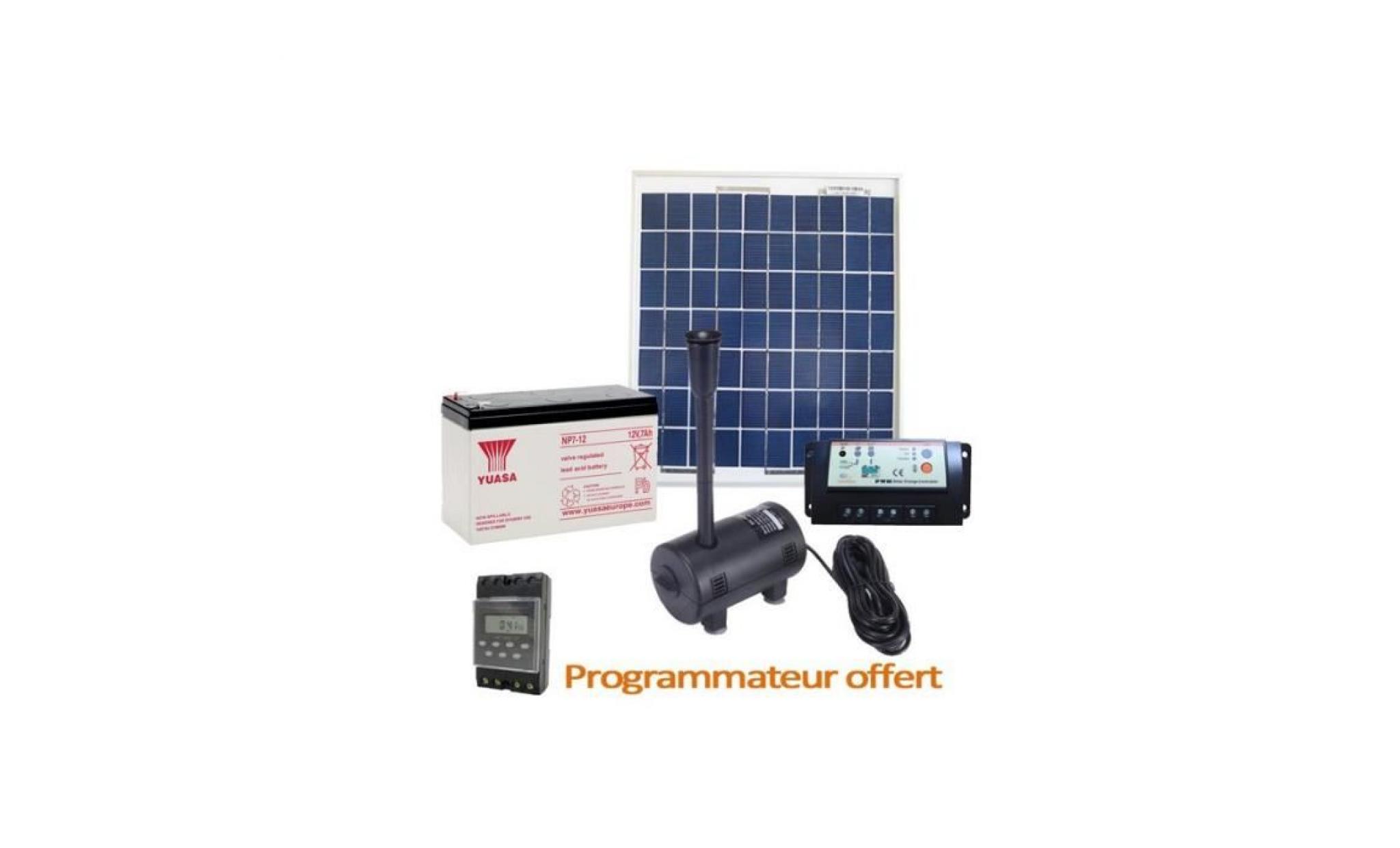 pompe solaire 980l/h: kit complet avec panneau solaire & batterie