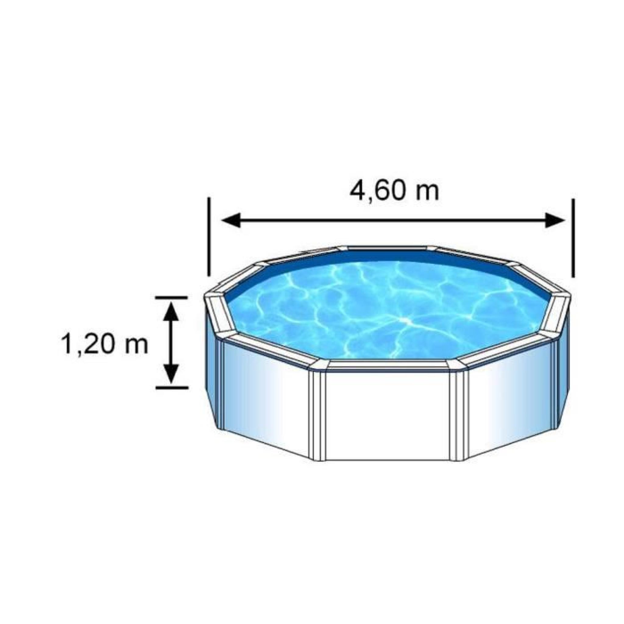 Kit piscine acier ronde Bora bora - Ø 4.60 x 1.20 m pas cher