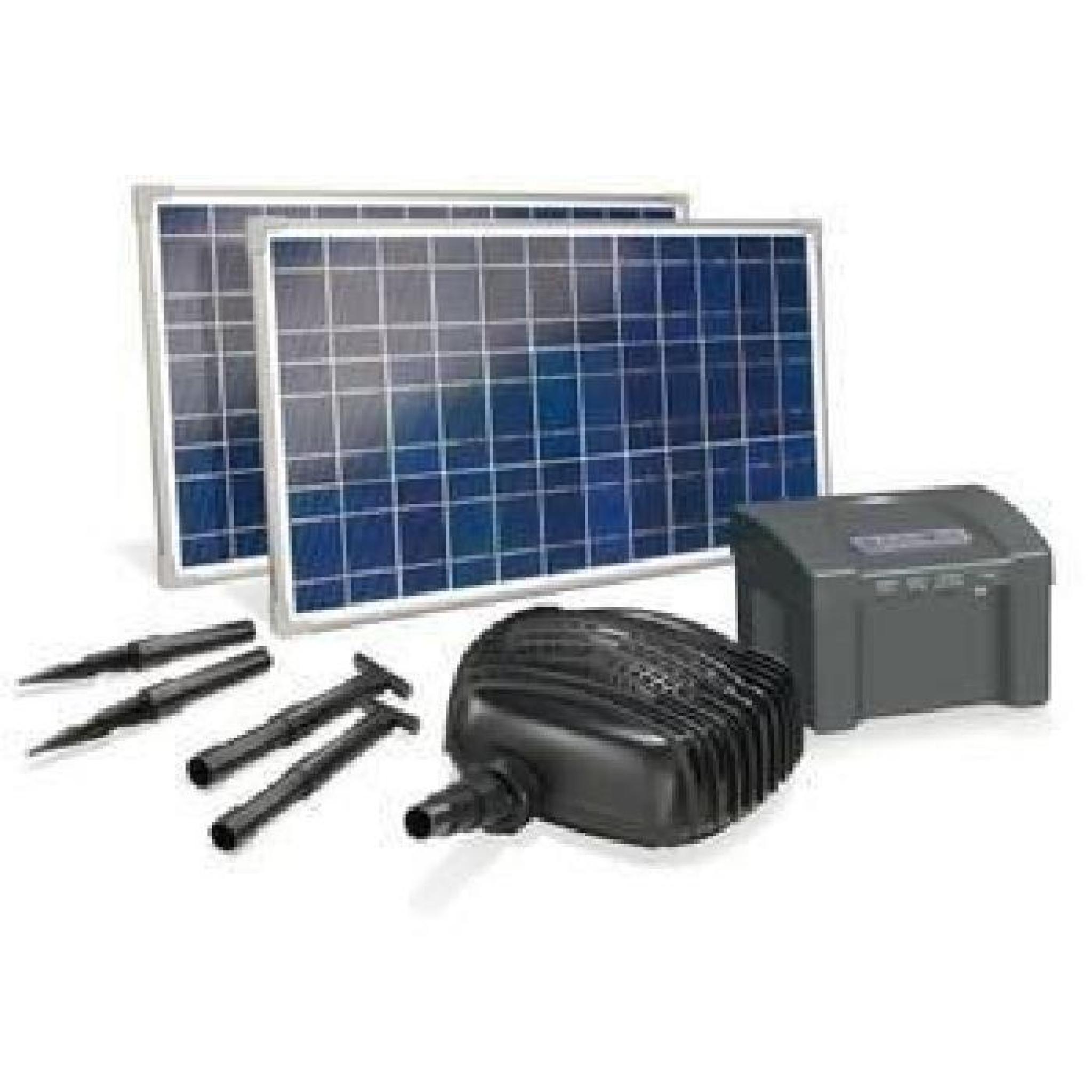 Kit pompe solaire bassin Garda Plus 50W avec ba...
