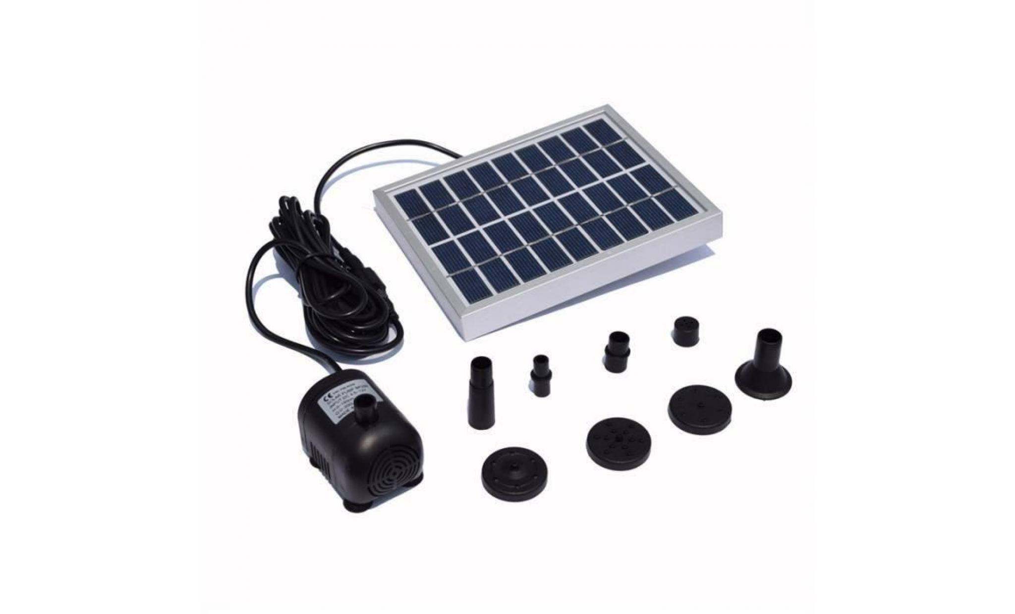kit pompe solaire pour bassin de jardin avec panneau solaire 2w lb024