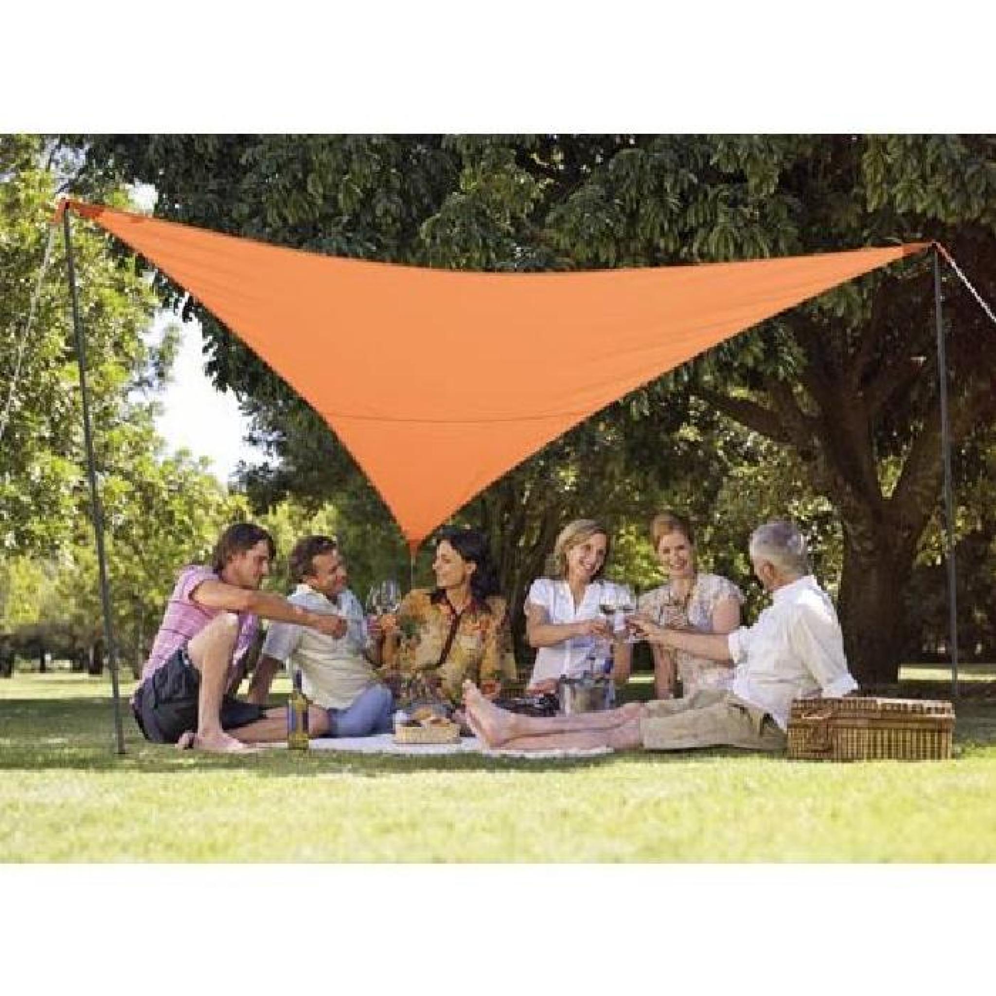 Kit voile d'ombrage triangulaire 5,00 m terracotta pas cher