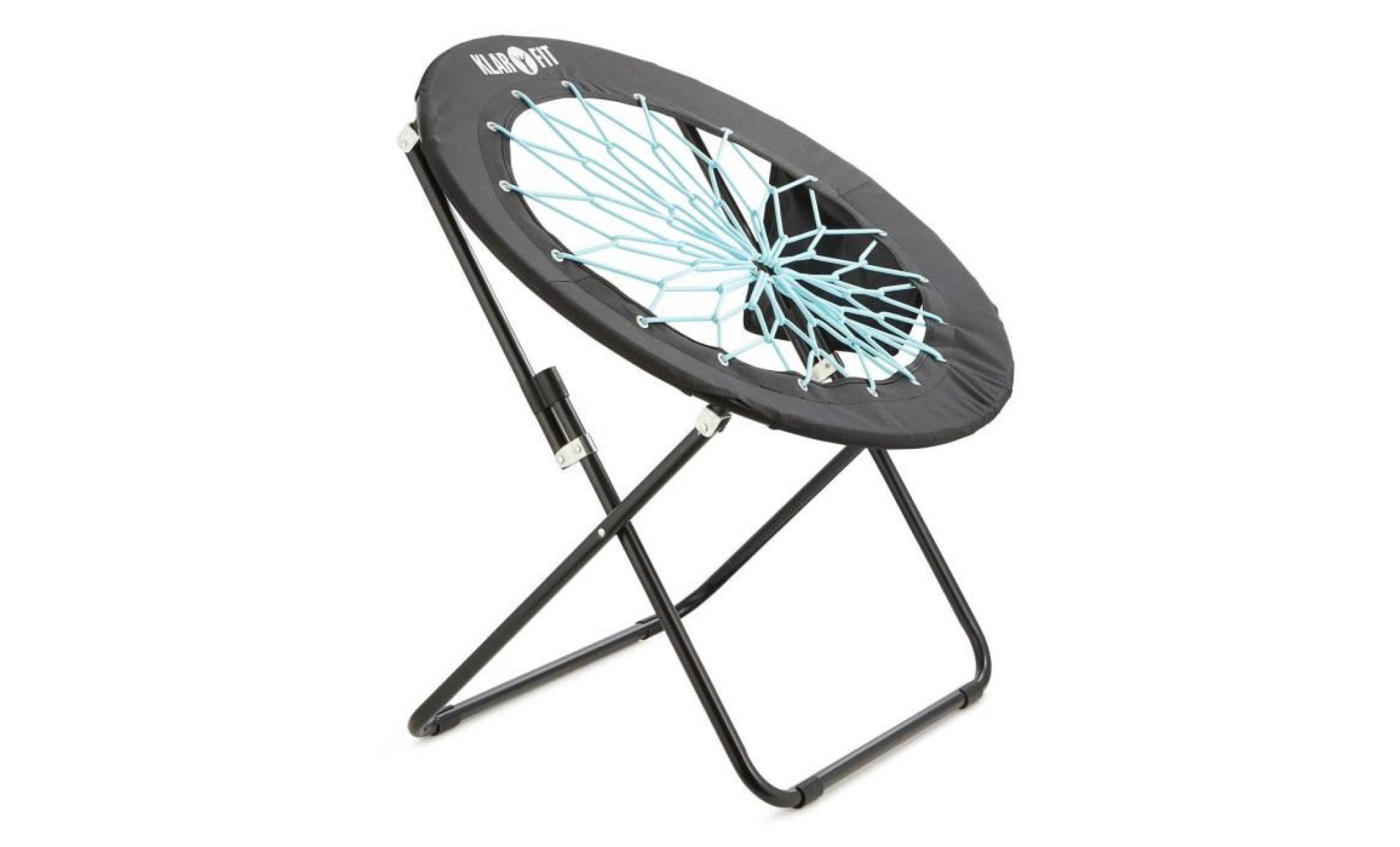 klarfit bounco chaise bungee élastique pliable 81x41 85 cm   noire