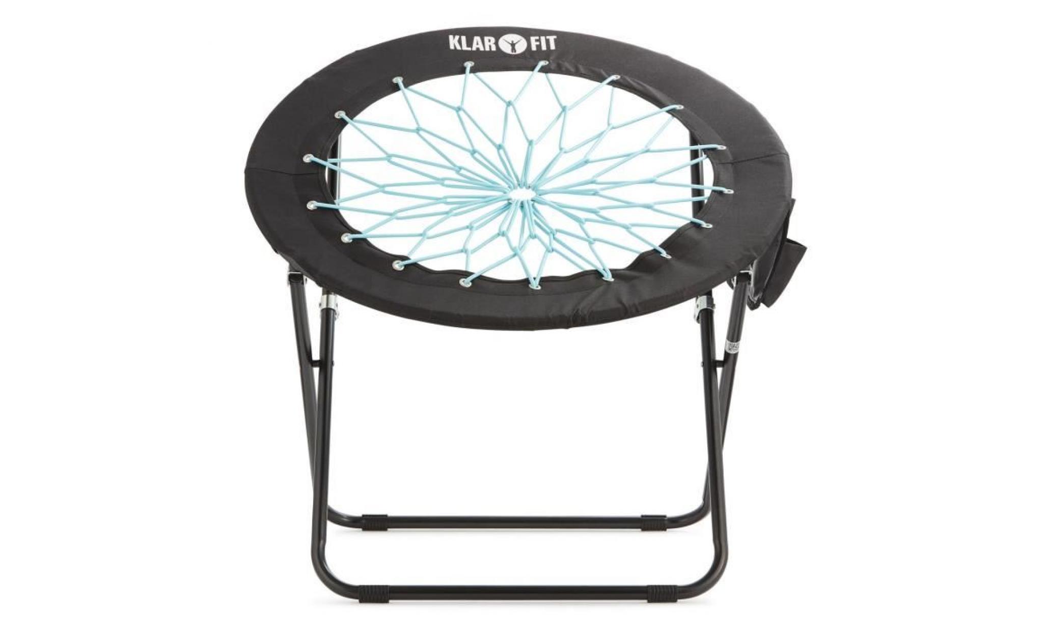 klarfit bounco chaise bungee élastique pliable 81x41 85 cm   noire bleue pas cher