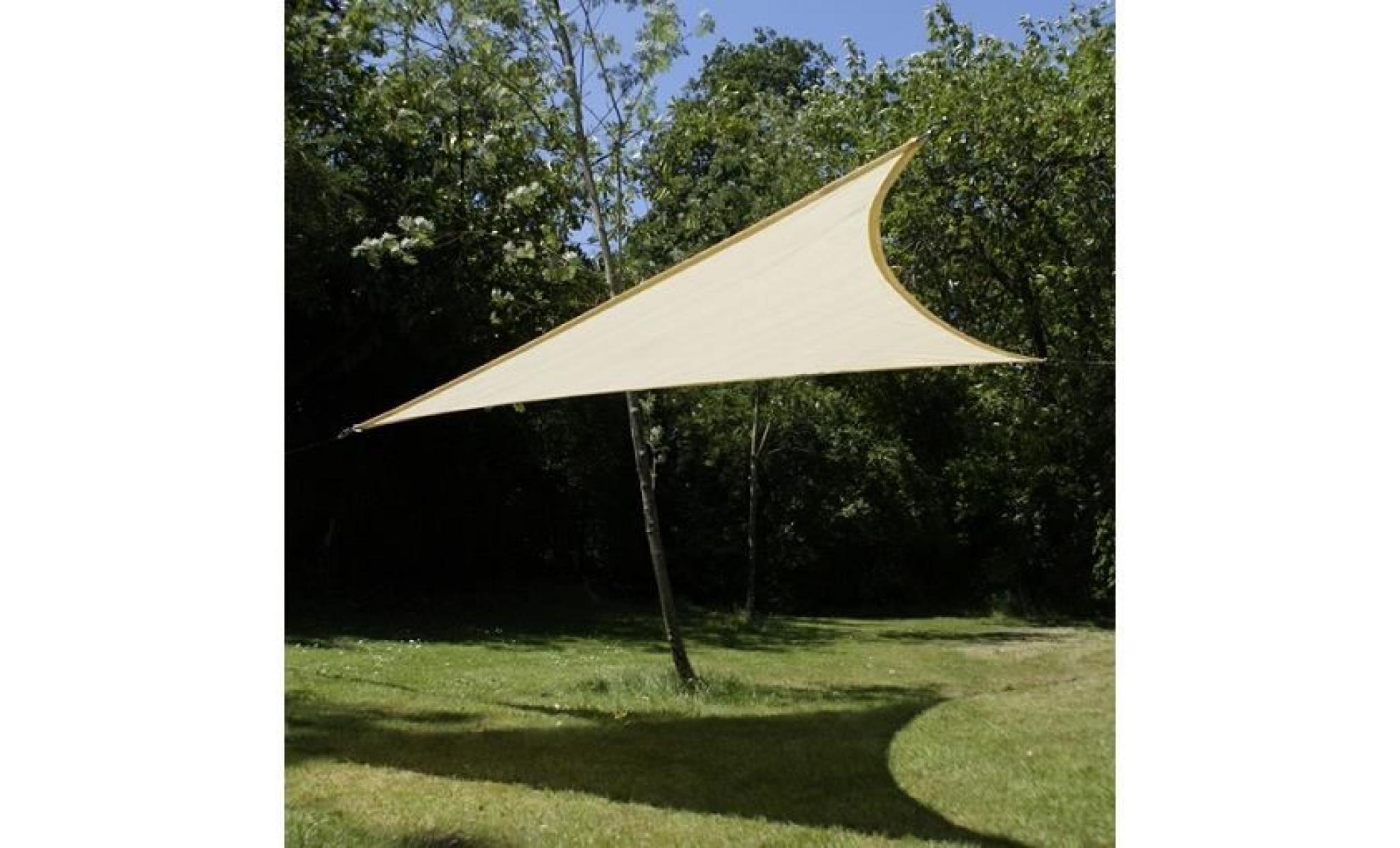 voile d'ombrage ivoire triangle 3m   ajourée   320g/m2   kookaburra® pas cher