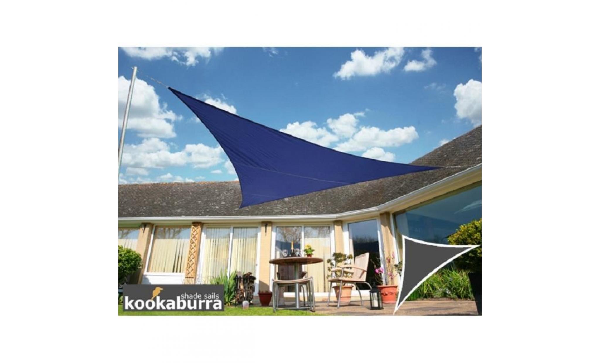 voile d'ombrage bleu triangle 3,6m   imperméable   160g/m2   kookaburra®