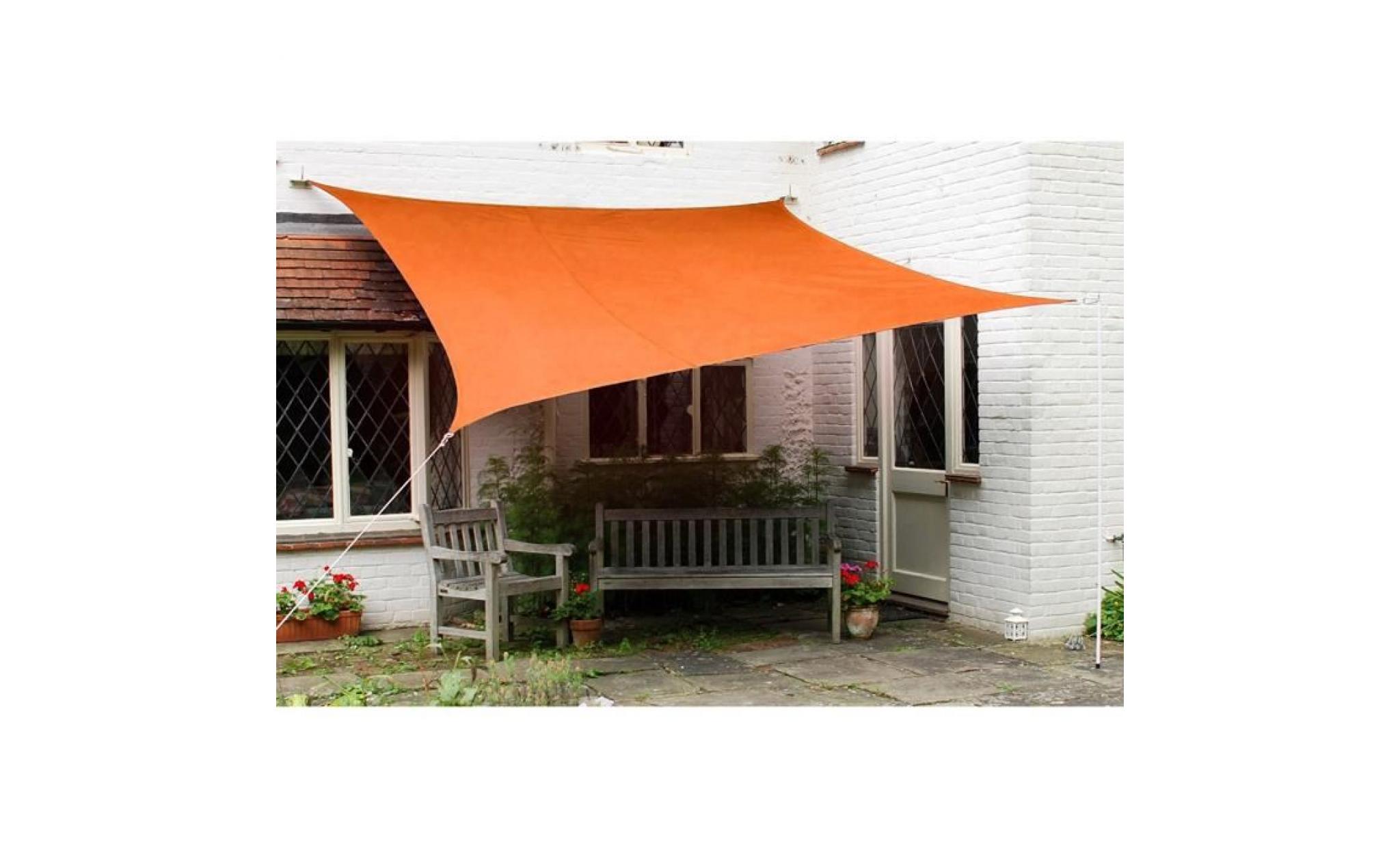 voile d'ombrage orange carré 3m   imperméable   160g/m2   kookaburra® pas cher