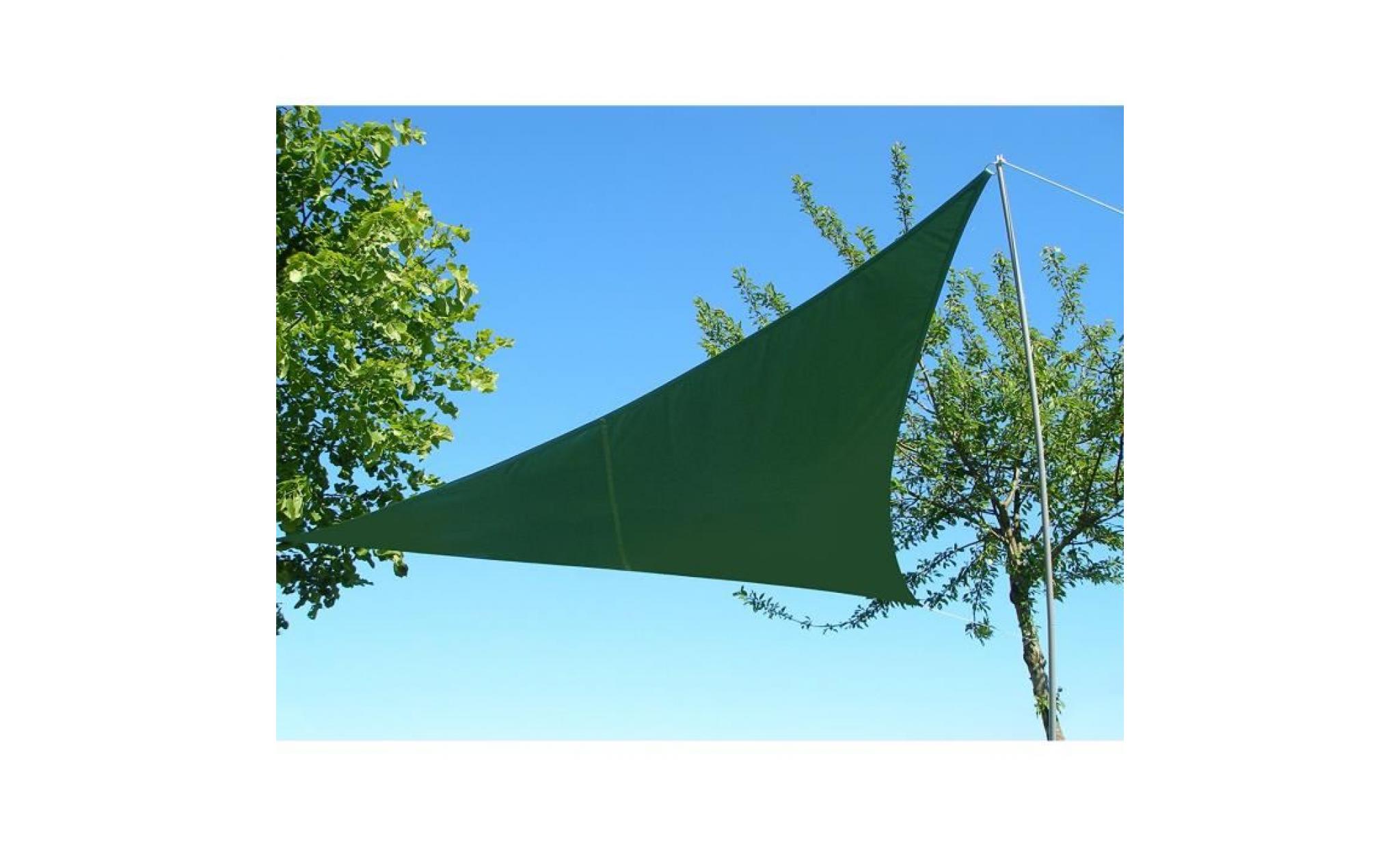voile d'ombrage vert citron triangle 3m   imperméable   160g/m2   kookaburra® pas cher