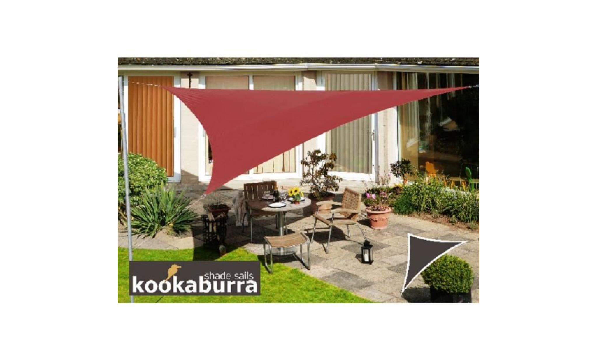 voile d'ombrage taupe triangle 5m   imperméable   160g/m2   kookaburra®