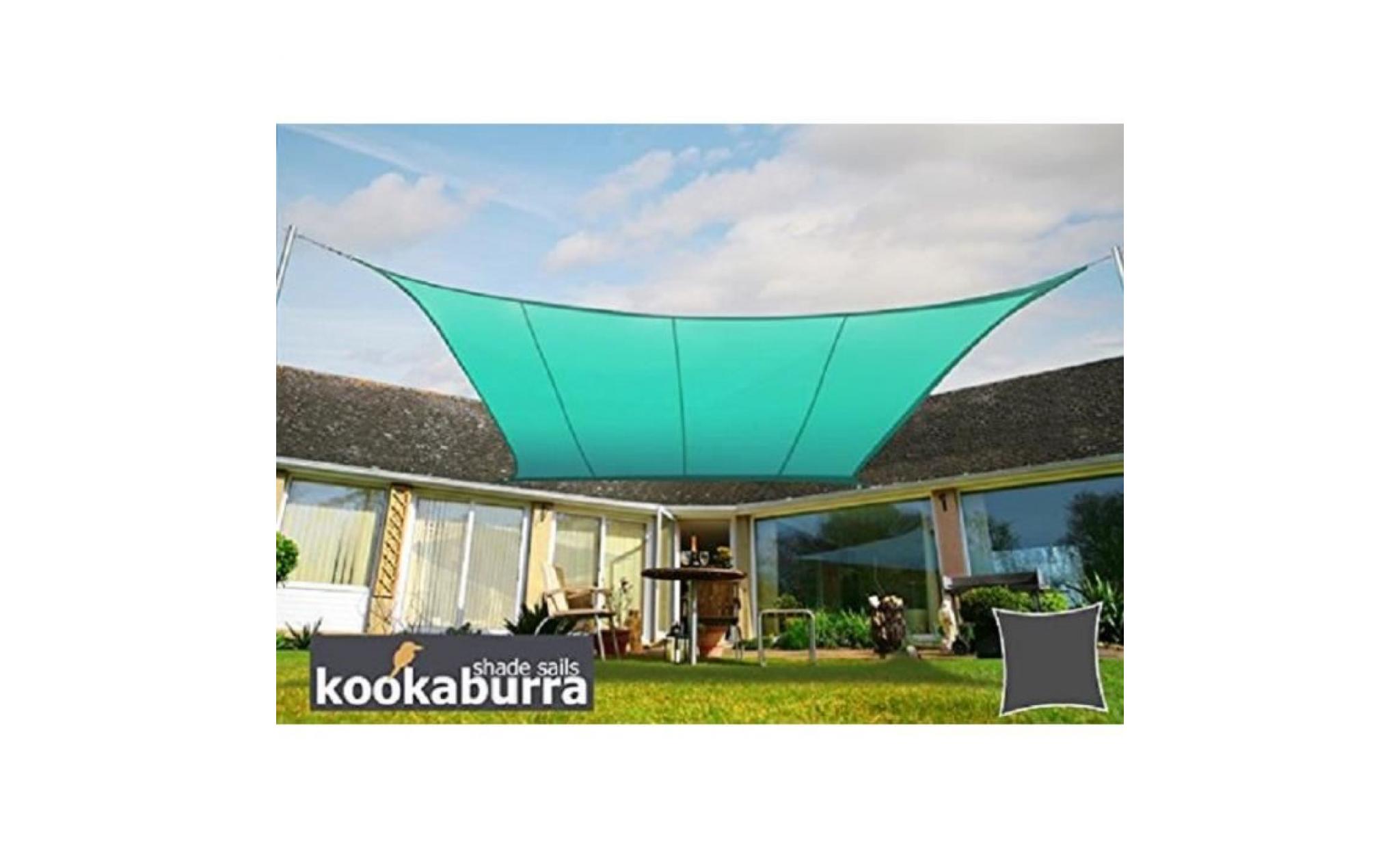 voile d'ombrage turquoise carré 5,4m   imperméable   160g/m2   kookaburra®