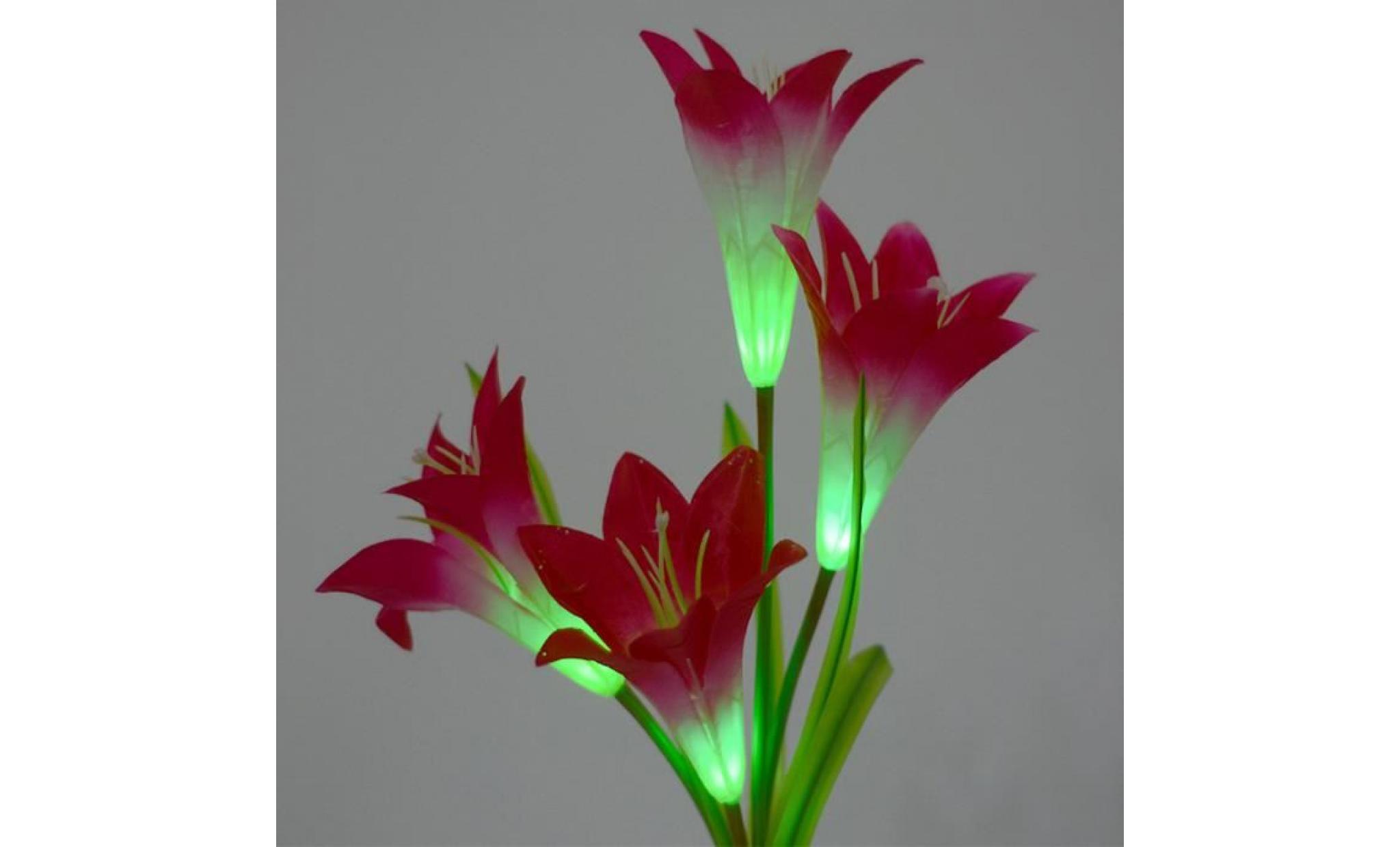 l'énergie solaire artificielle fleur de lys 4 leds lumière décoration paysage lampe pour jardin extérieur cour pas cher
