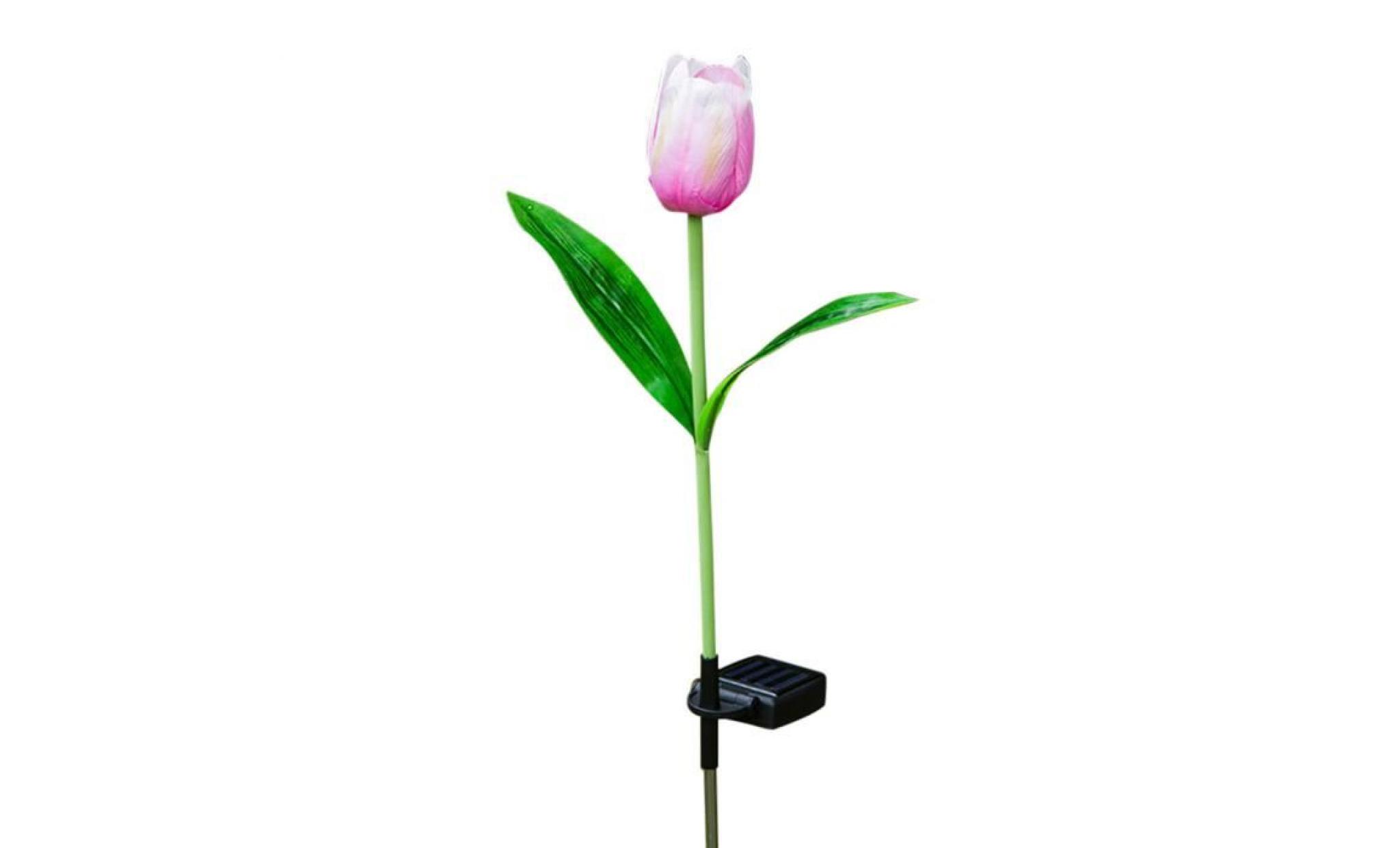 l'énergie solaire led fausse tulipe fleur jardin pieu paysage lampe extérieure cour décor de fête s'allume rose