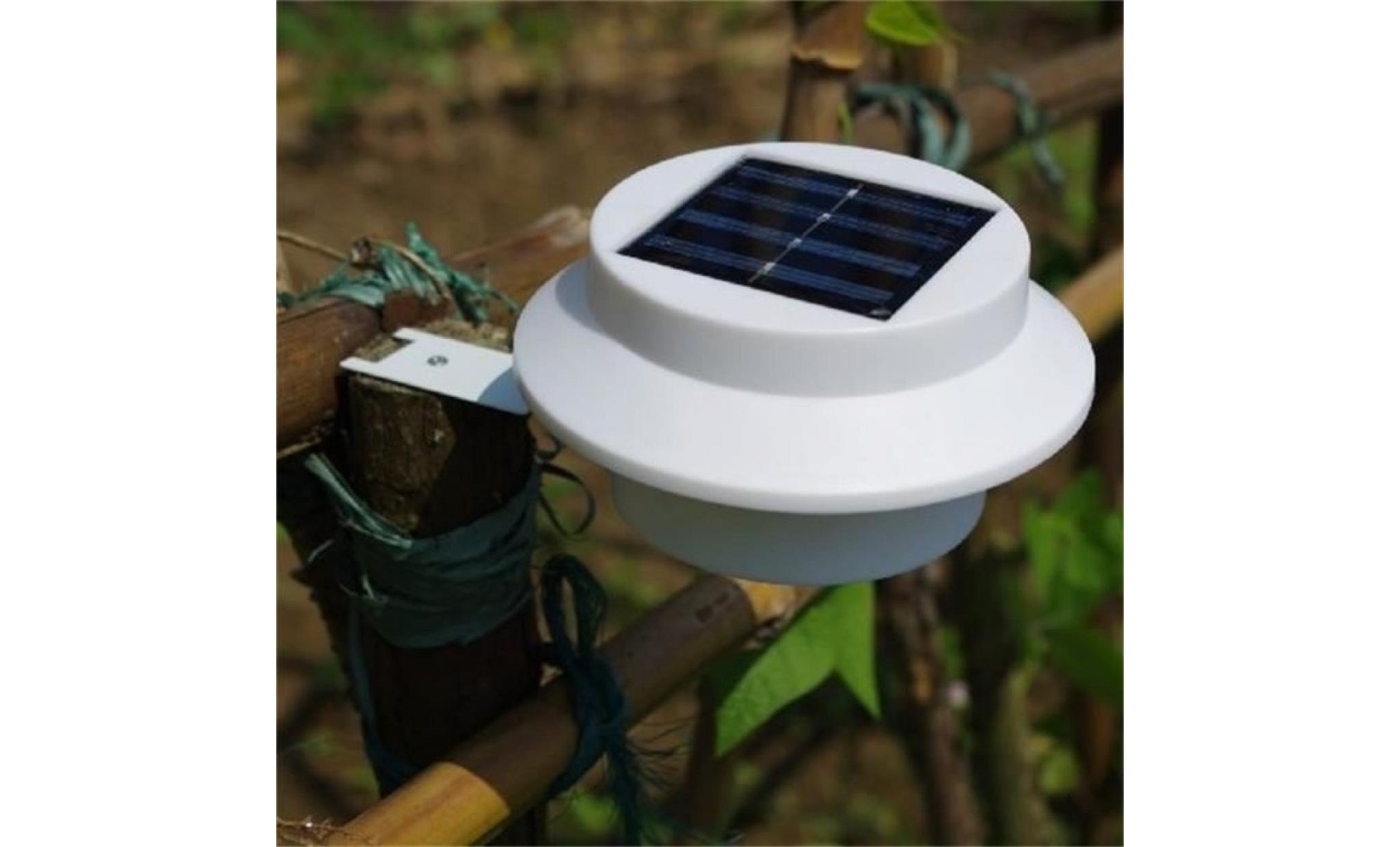 3 led solaire lampe de jardin de gouttières avec panneau solaire