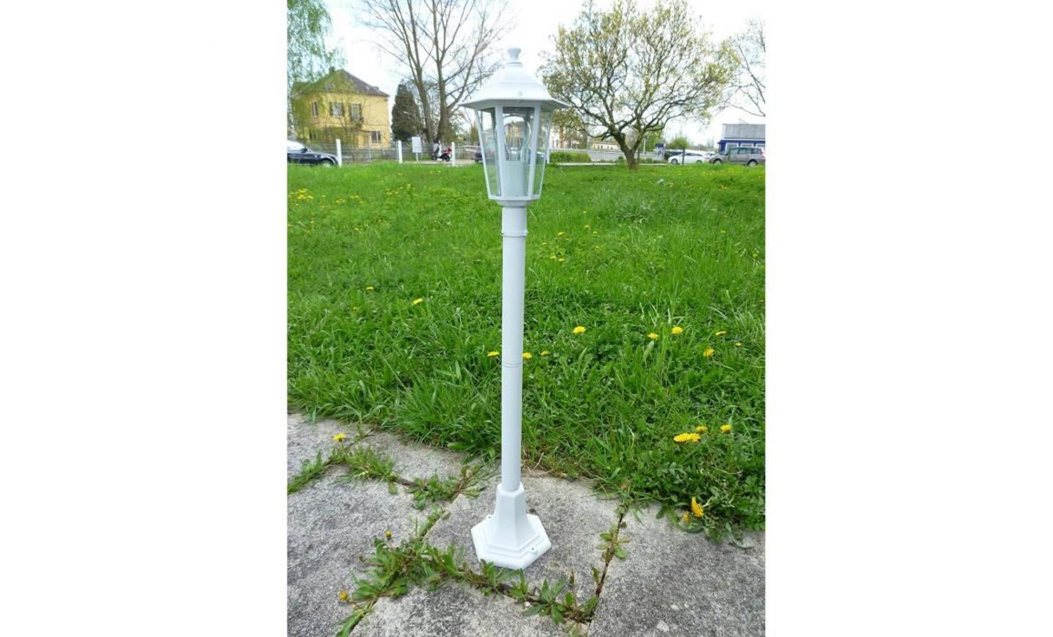 lampadaire aluminium kingston, blanc pour l'extérieur lampadaire chemin lumineux eclairage de jardin