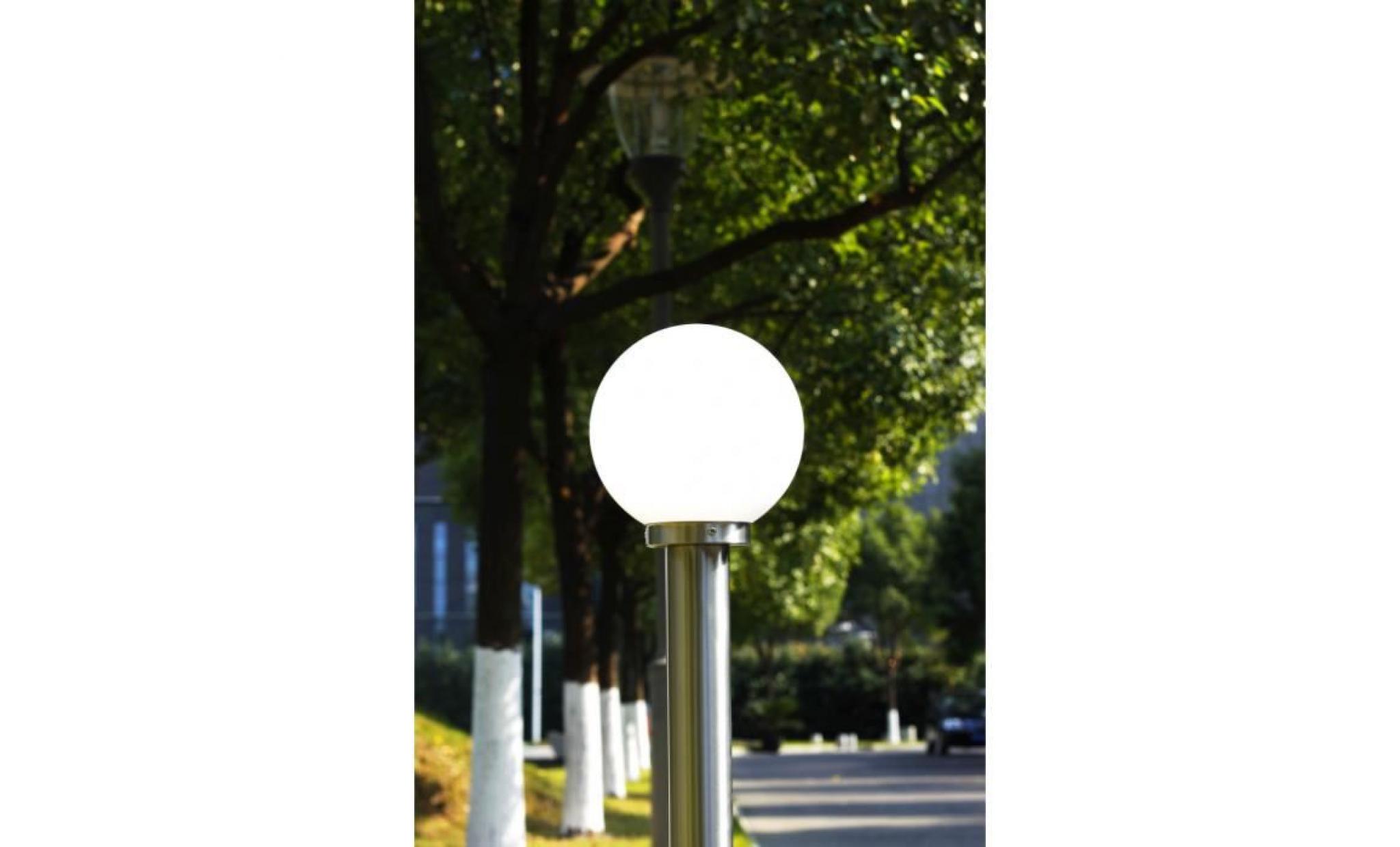 lampadaire avec 1 boules lampe hauteur 110 cm en acier inoxydable dans jardin patio extérieur pas cher