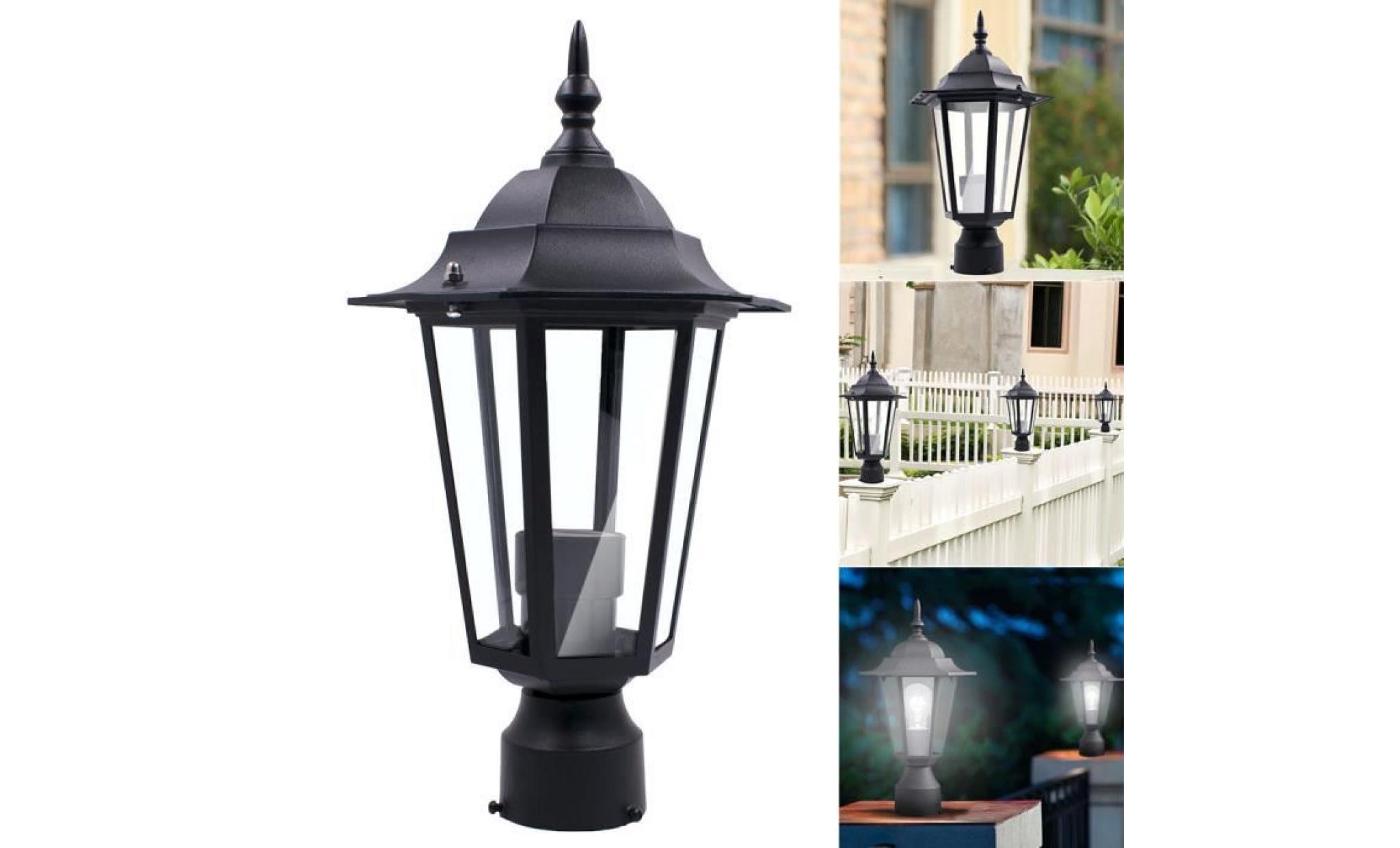 lampadaire de poteau extérieur de jardin, allée de patio, poteau d'éclairage, noir 360