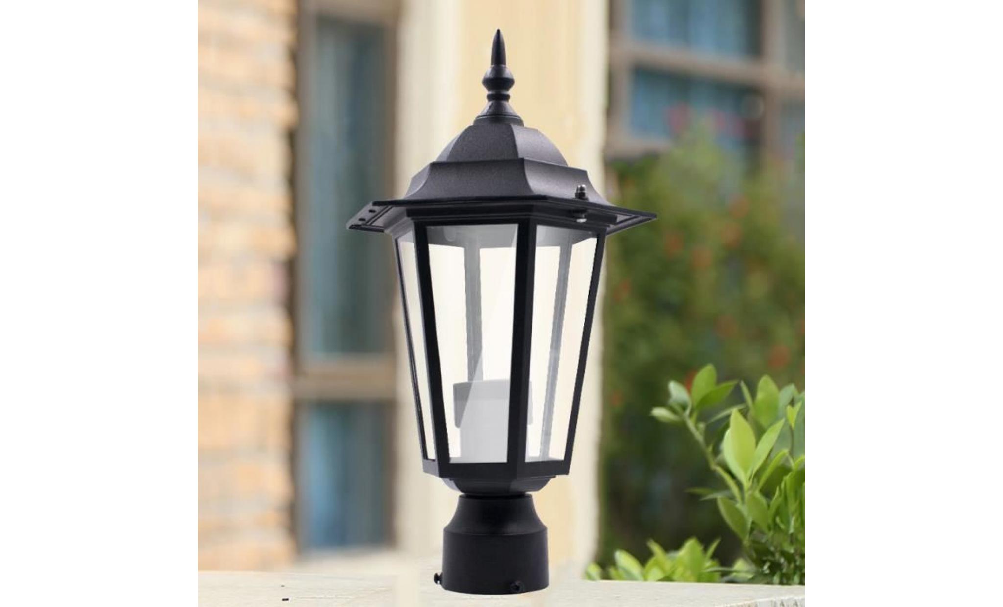 lampadaire de poteau extérieur de jardin, allée de patio, poteau d'éclairage, noir 360 pas cher