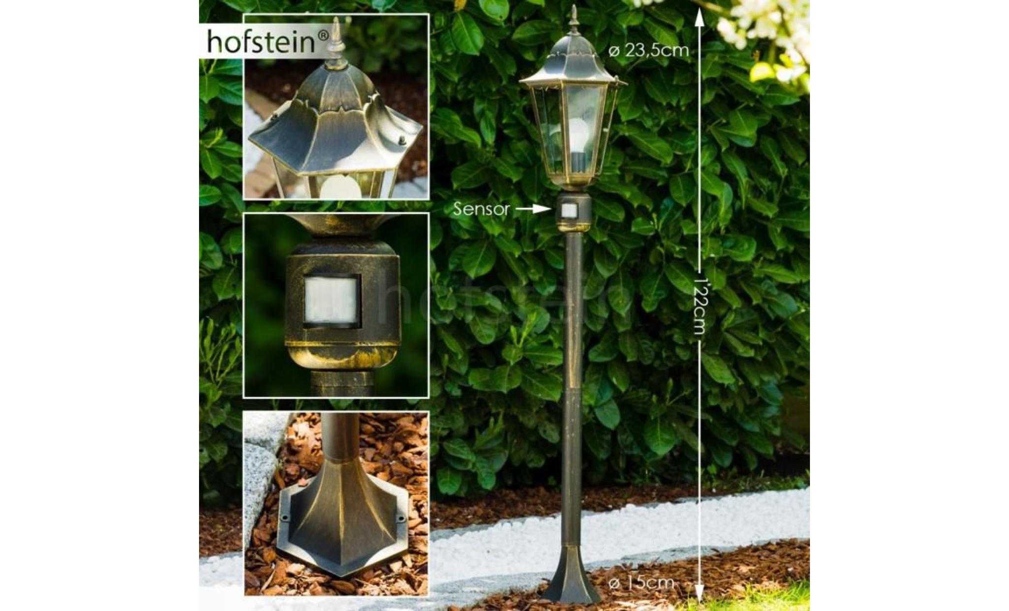 lampadaire d'extérieur hofstein bristol patine bronze