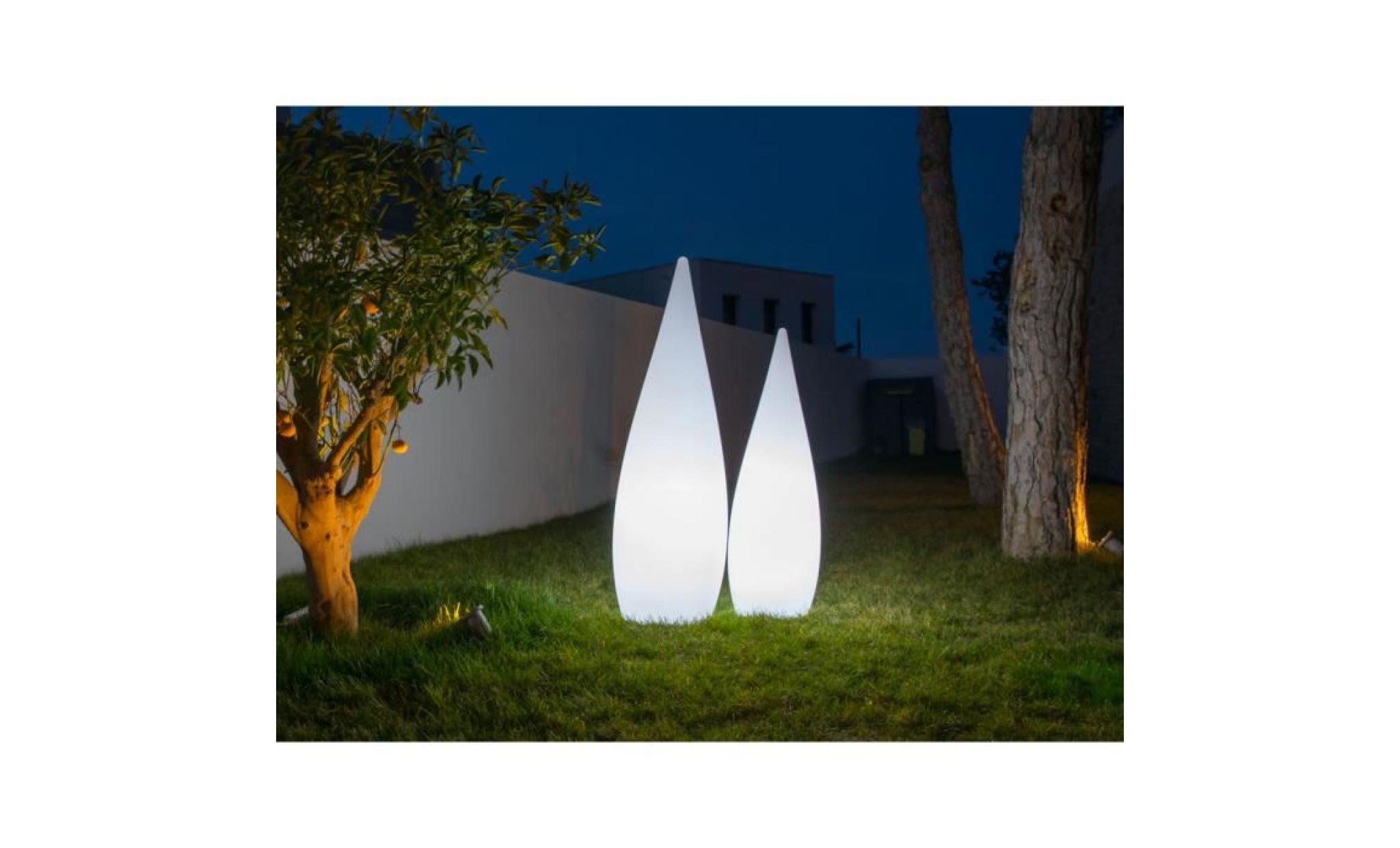 lampadaire extérieur lumineux en polyéthylène forme cyprès blanc classy   120cm   lumisky pas cher