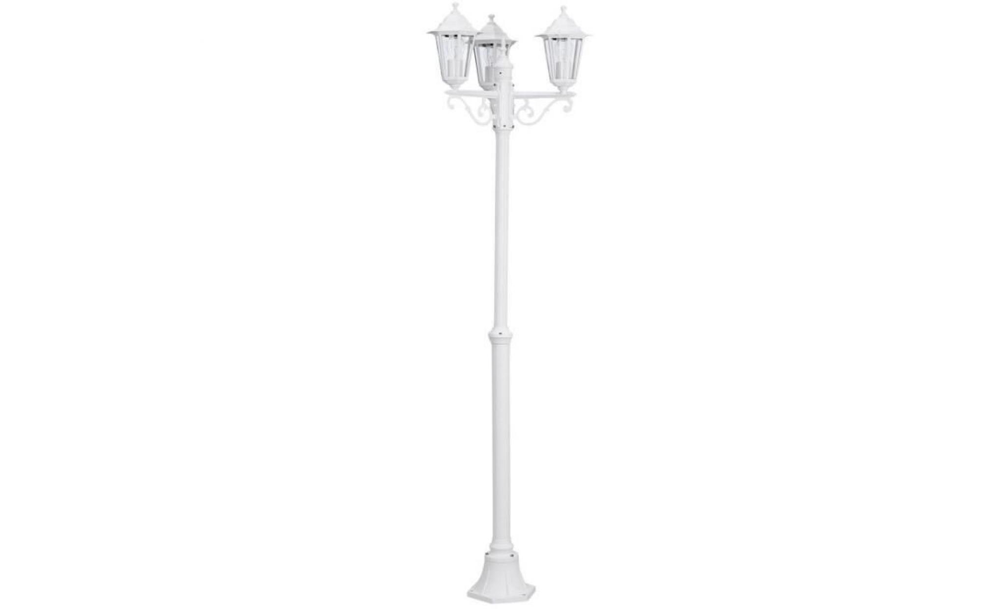 laterna   lampadaire d'extérieur 3 lumières blanc h192cm