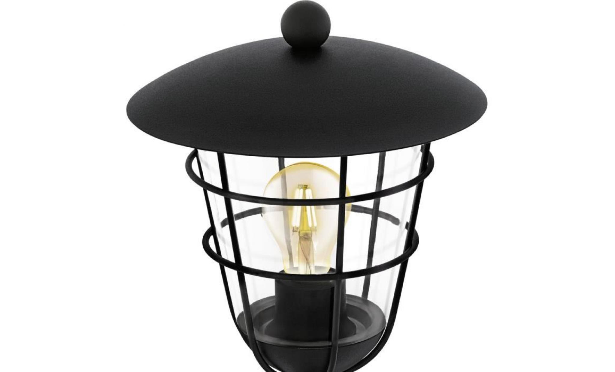 lampadaire extérieure jardin chemin éclairage cage acier lampe à socle noir cour eglo 94835 pas cher