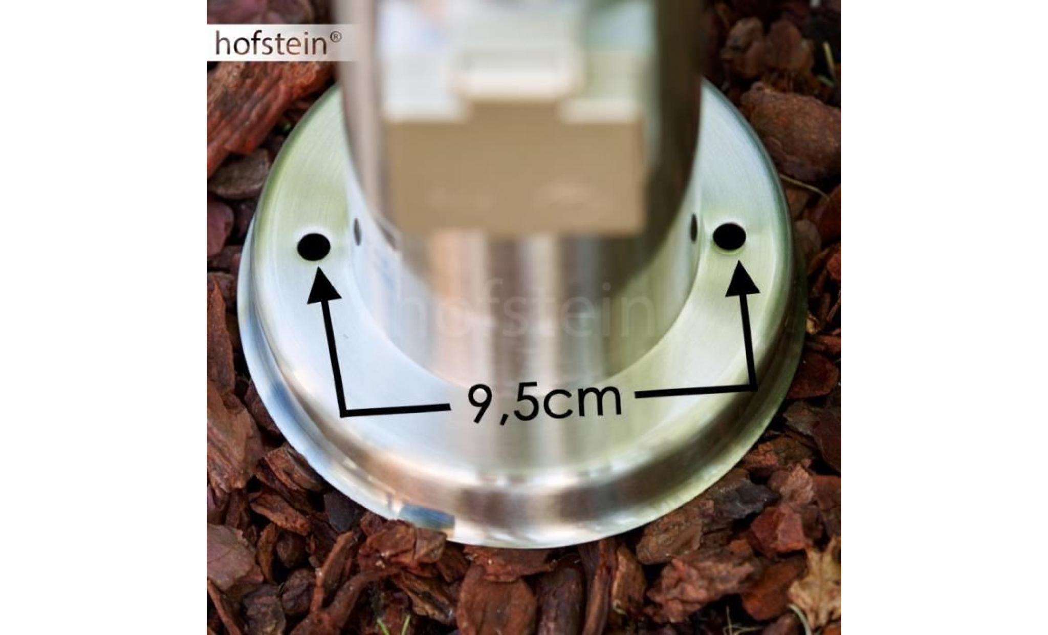 borne d'éclairage hofstein caserta acier inoxydable avec prise et détecteur de mouvement pas cher