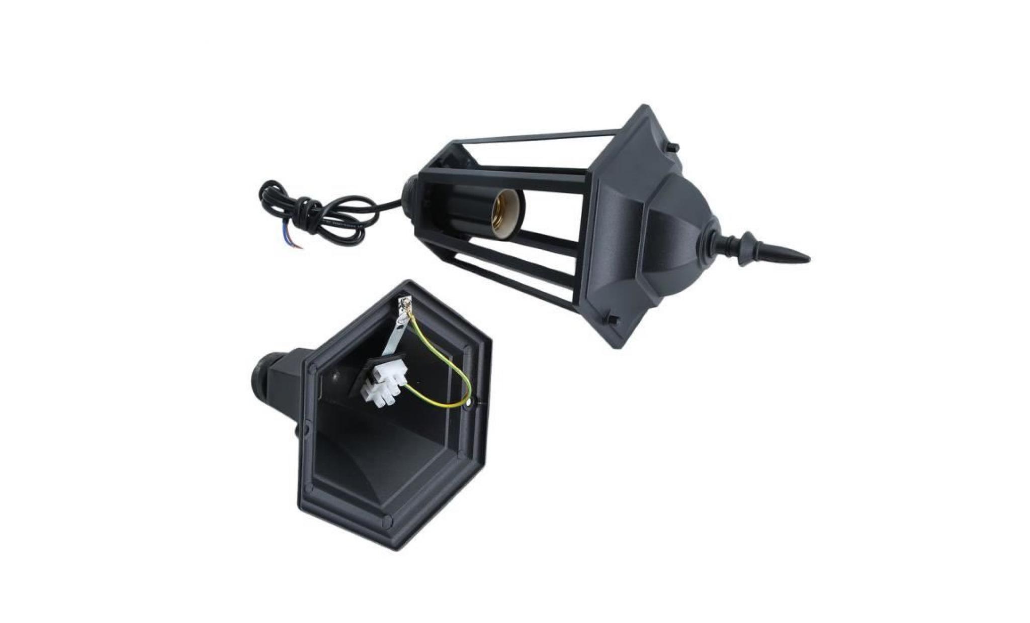 lampadaire noir 6 pcs pour jardin hauteur 110cm style classique lumière extérieur réverbère  ampoule e27 non inclus pas cher