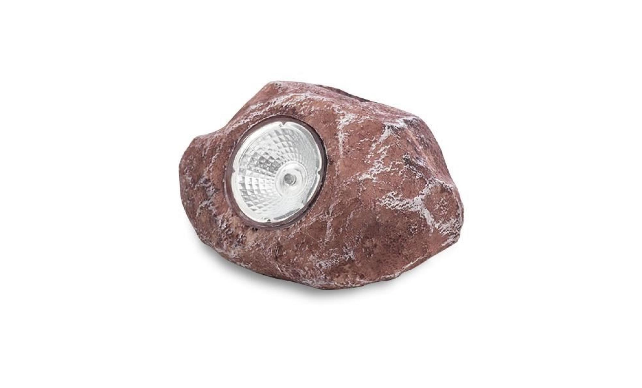 lampe à énergie solaire en forme de pierre gris fonce * dimensions : 14 x 8,5 x 11,5 cm * matière : polyrésine * batterie pas cher