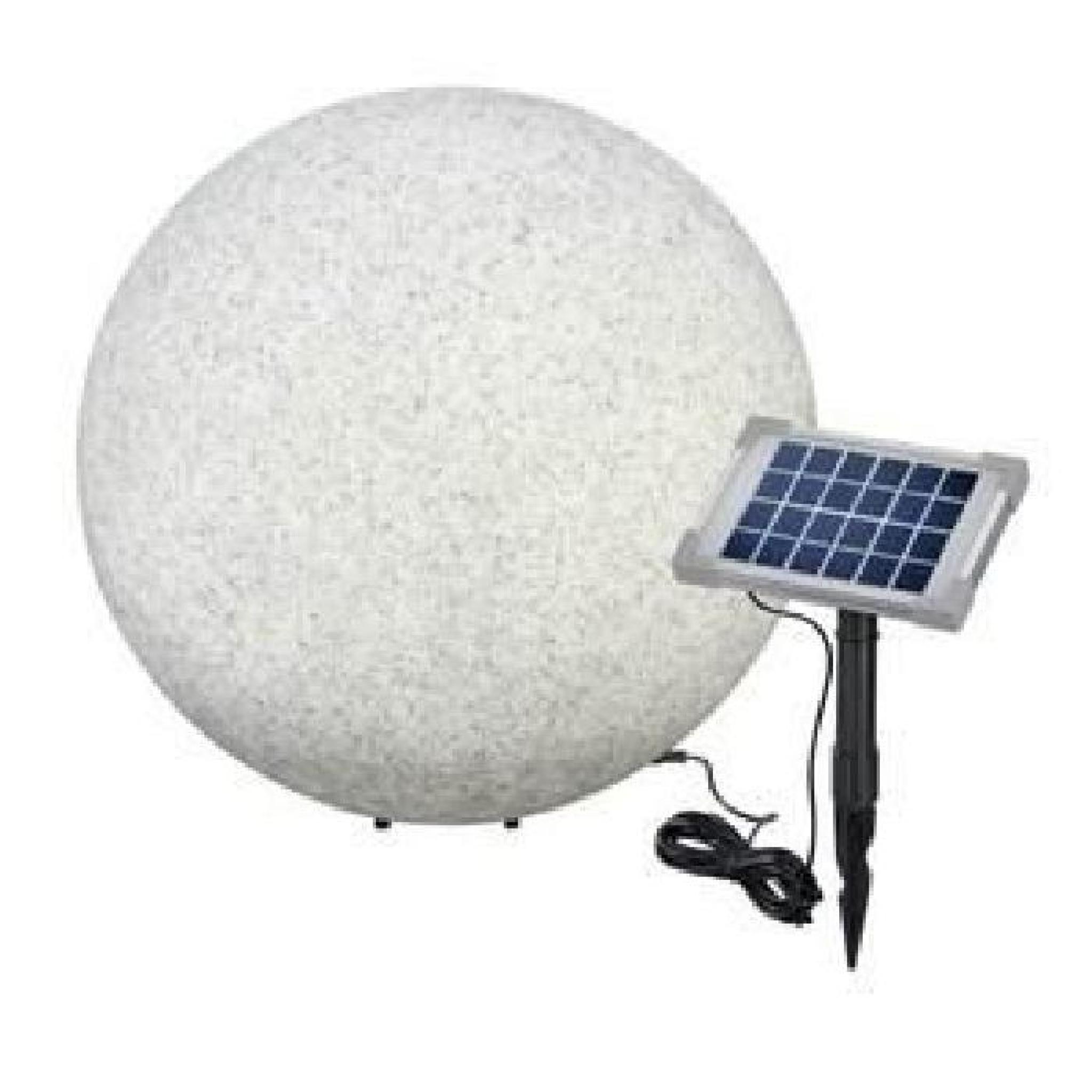 Lampe boule solaire couleur changeante ou fixe Stone 50 cm pas cher