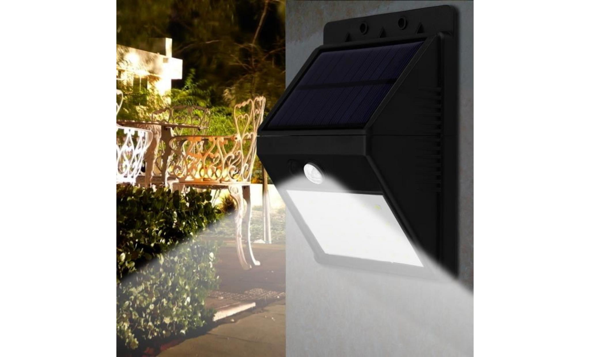 lampe de capteur de mouvement solaire mural  28 led sécurité lampe de jardin extérieure   timesquare pas cher