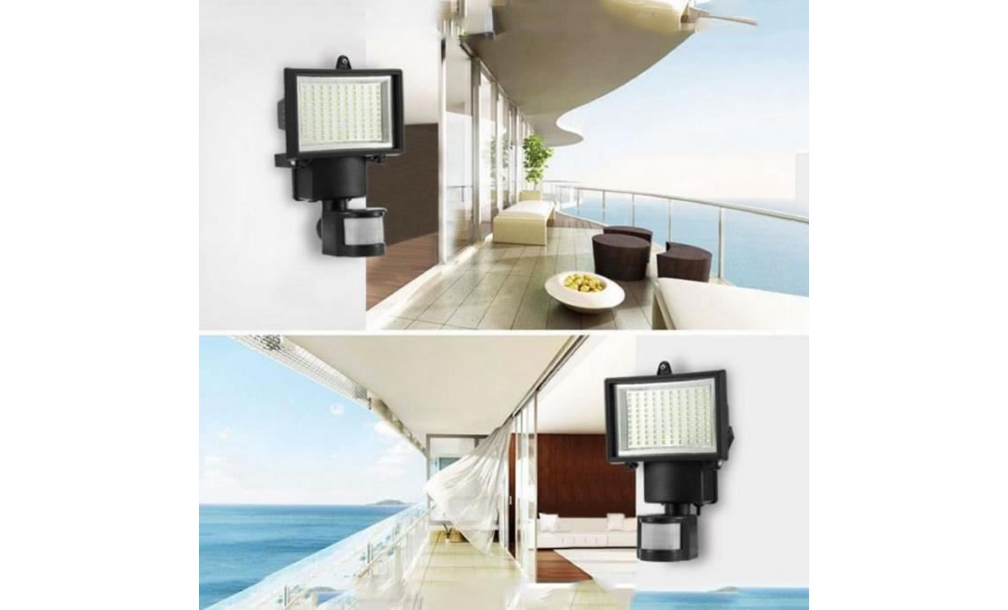 lampe de détecteur de mouvement infrarouge solaire rechargeable de 100 led de lumière jardin sécurité pas cher