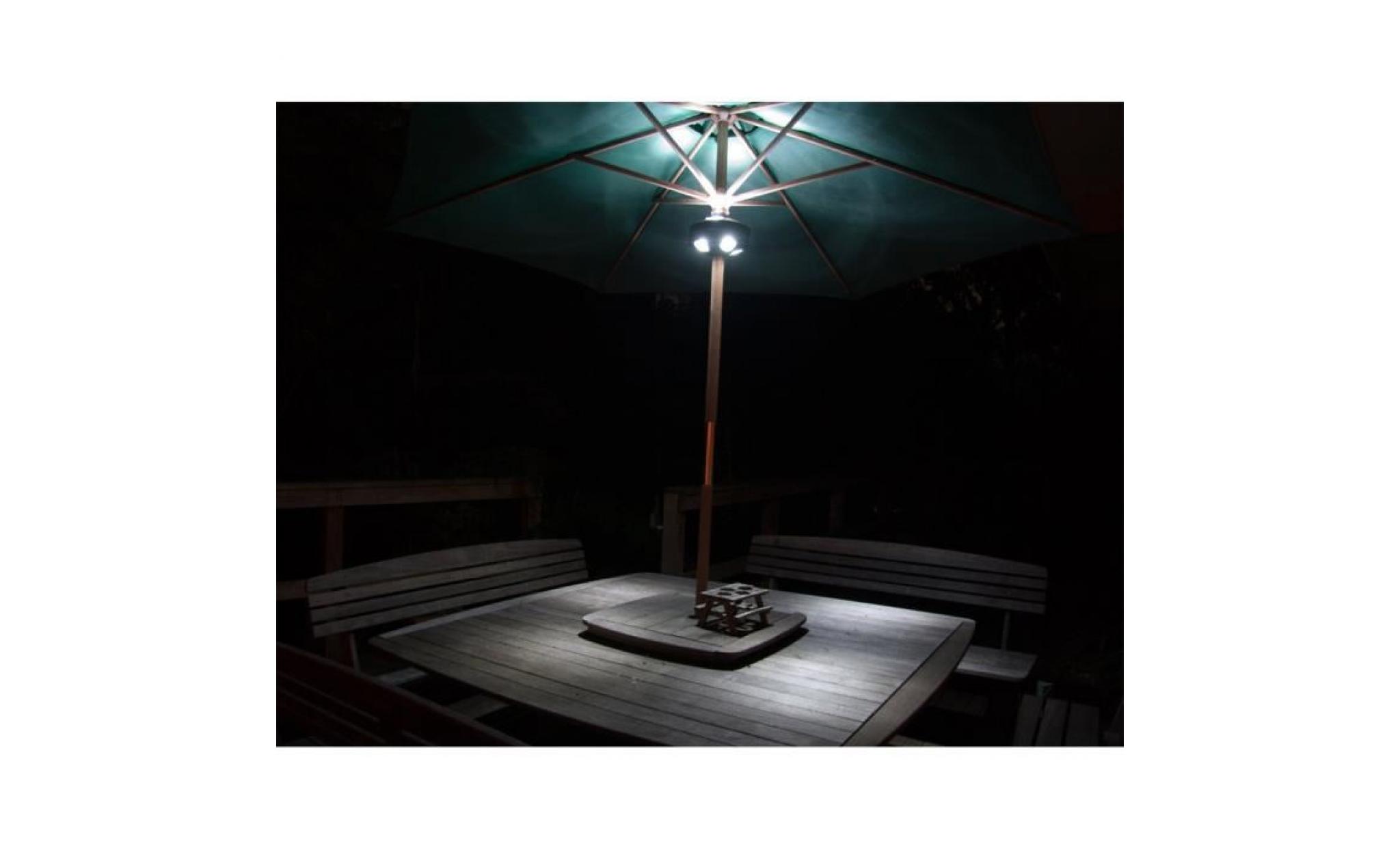 lampe de parasol 24 led 72 lumen ajustable pour être fixées sur la tige de votre parasol rechargeable de jardin lampe de patio ld046