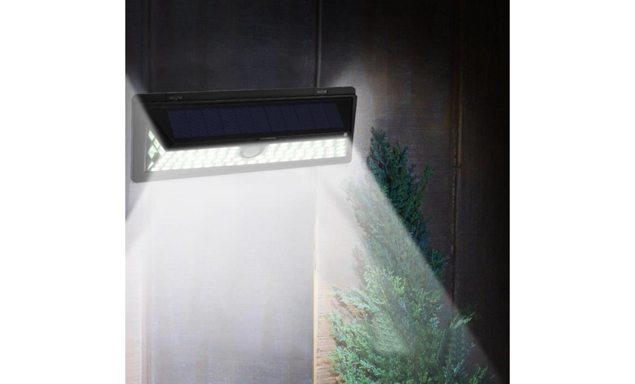 lampe de sécurité de voie mural lumière de jardin capteur de mouvement de 90 led pir actionnée solaire   blanc