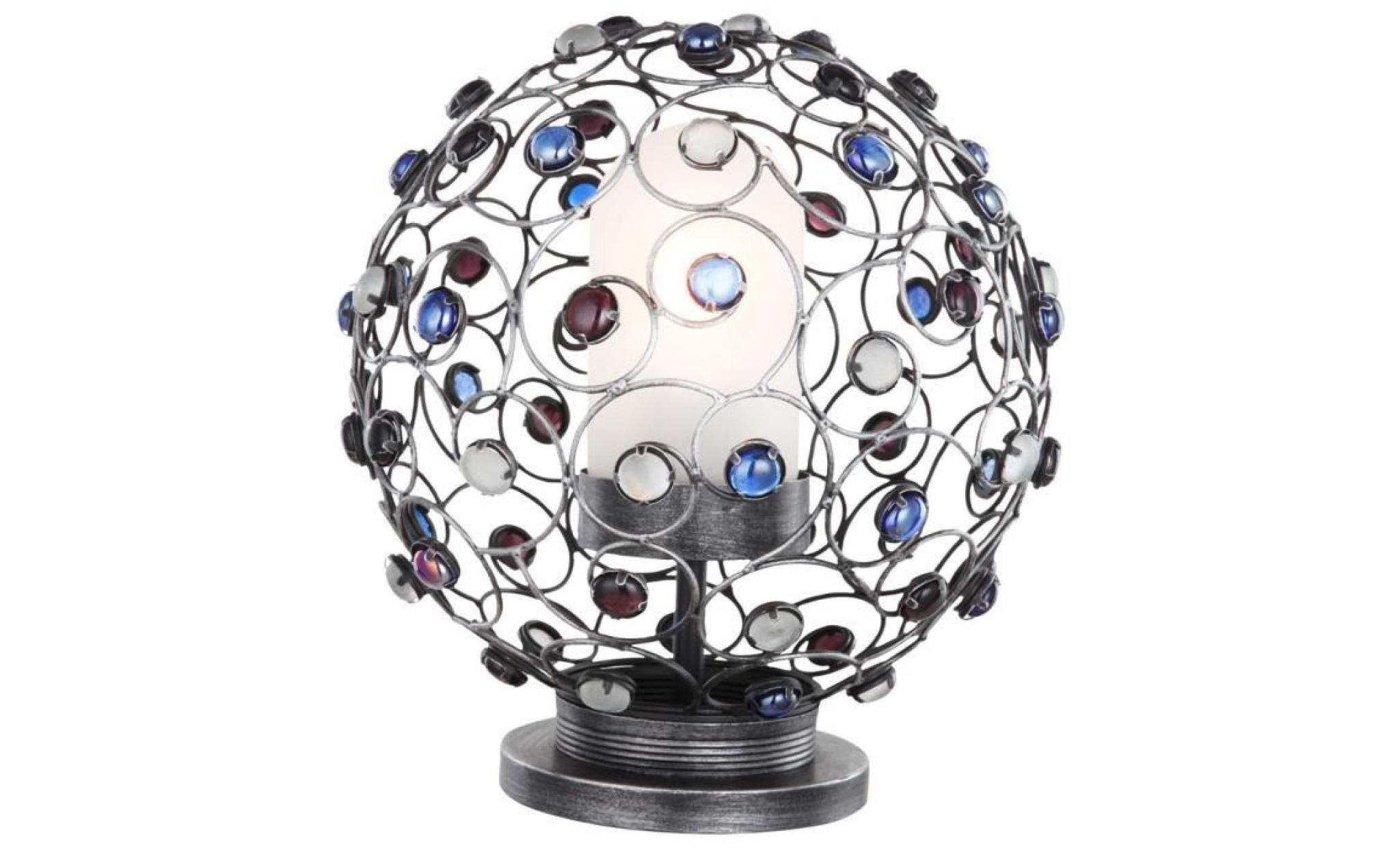lampe de table espace extérieur luminaire boule éclairage pierres décoratives verre satiné