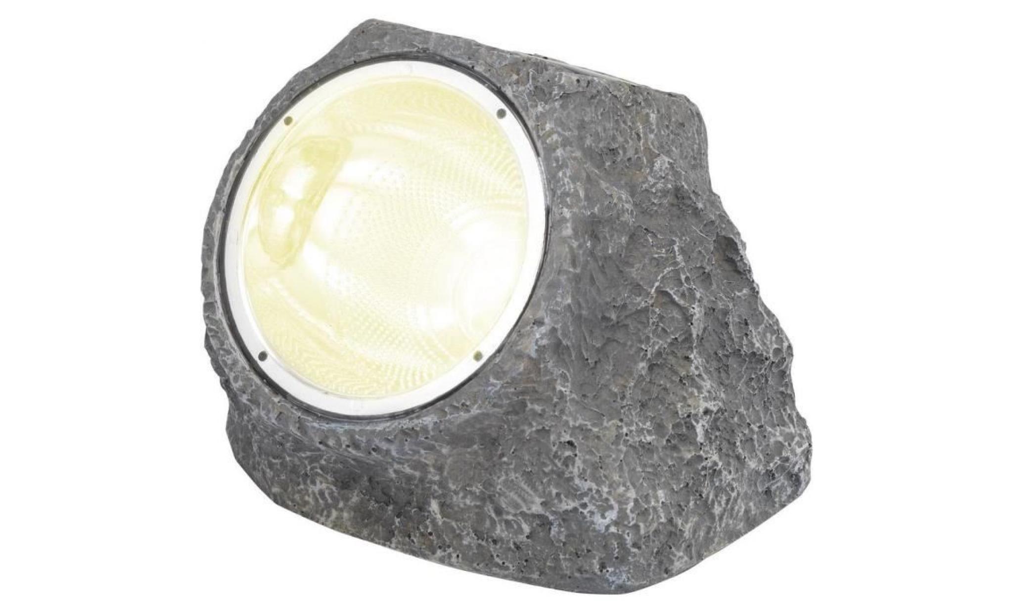 lampe décorative solaire pierre ampoule led blanc renkforce gris