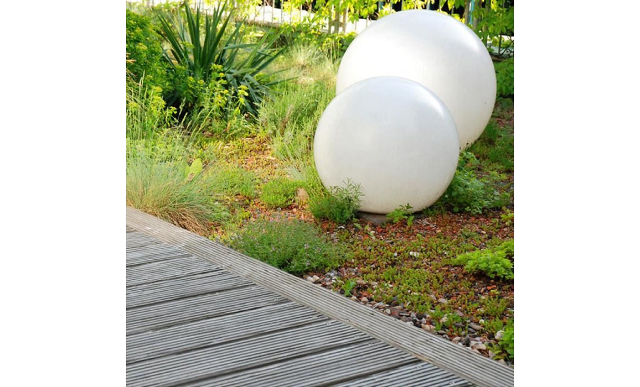 deuba | lampe solaire led • blanc opale • Ø 20cm | ecologique, économique, extérieur, boule, sphère lumineuse pas cher