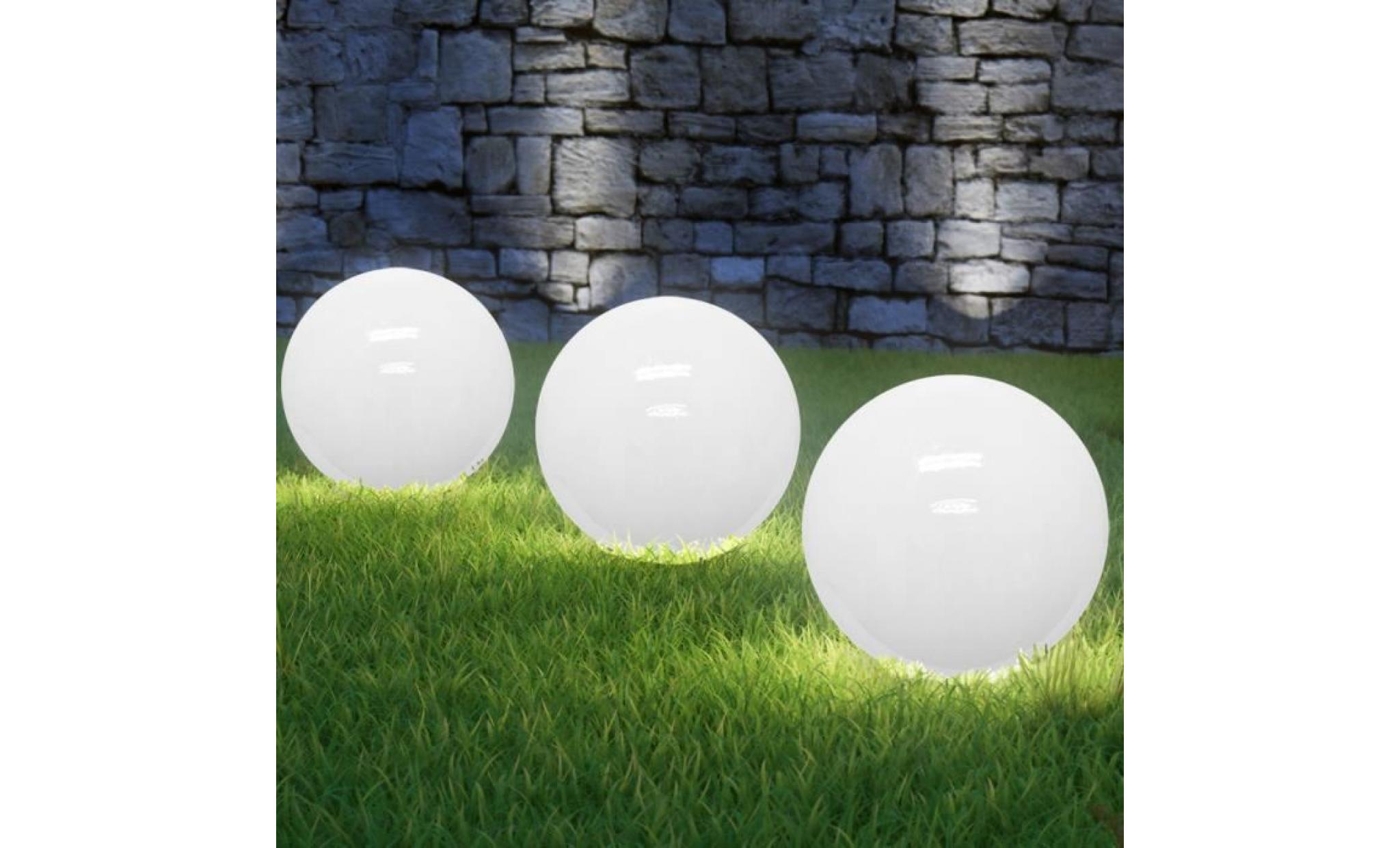 deuba | lampe solaire led • blanc opale • Ø 20cm | ecologique, économique, extérieur, boule, sphère lumineuse pas cher