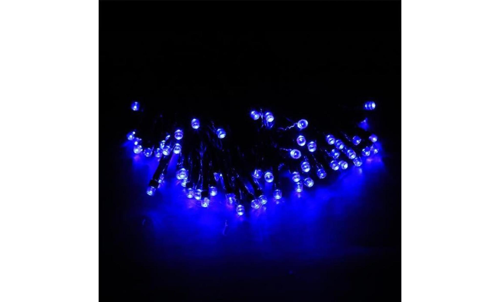 lampe solaire 60 led guirlande lumineuse bleu pour chambre jardin maison noël fête décoration imperméable