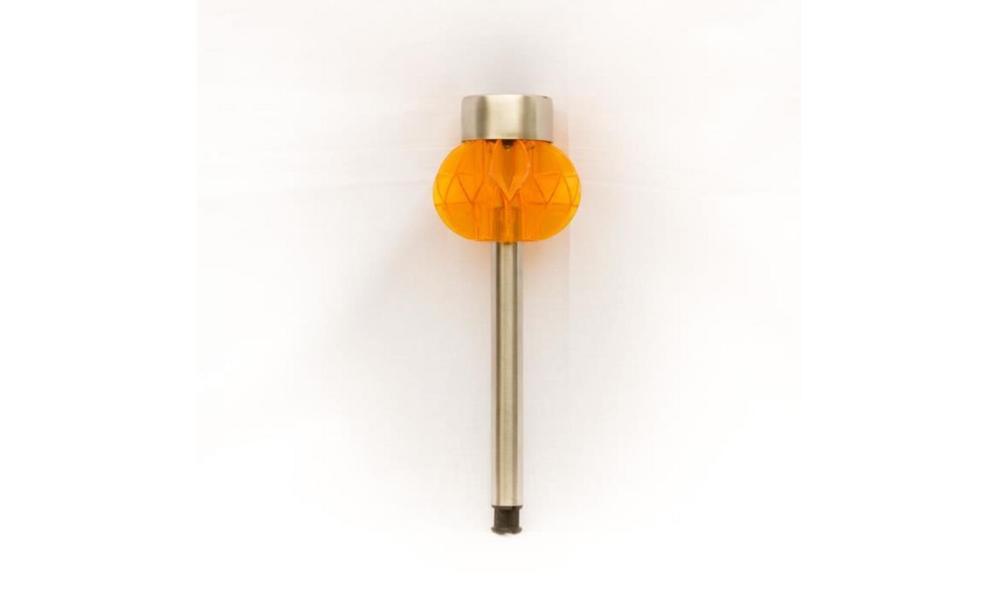 lampe solaire à planter en inox   diam. 9 cm   orange