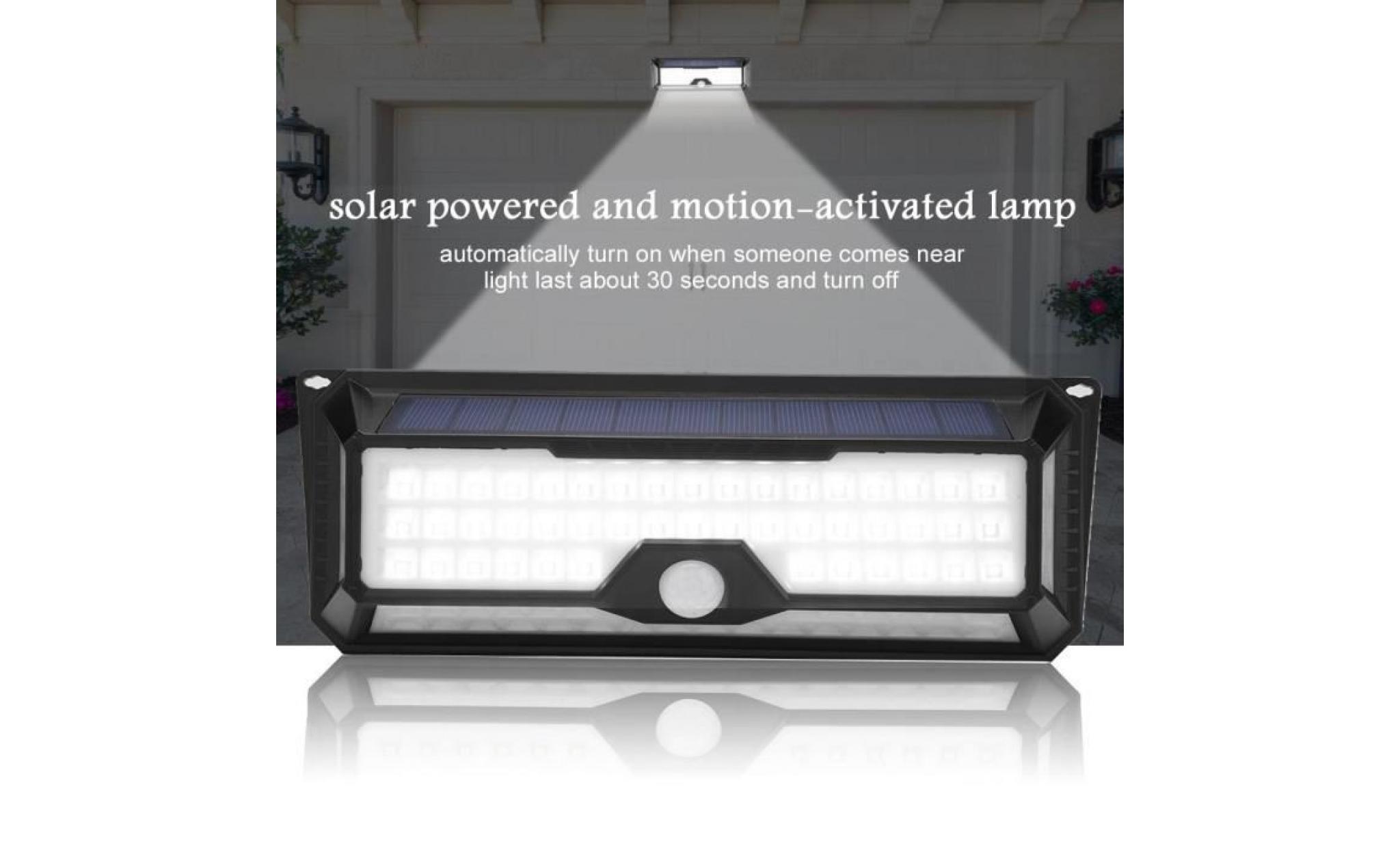 lampe solaire étanche automatique led (86pcs led) eclairage solaire extérieur pour jardin, garage pas cher