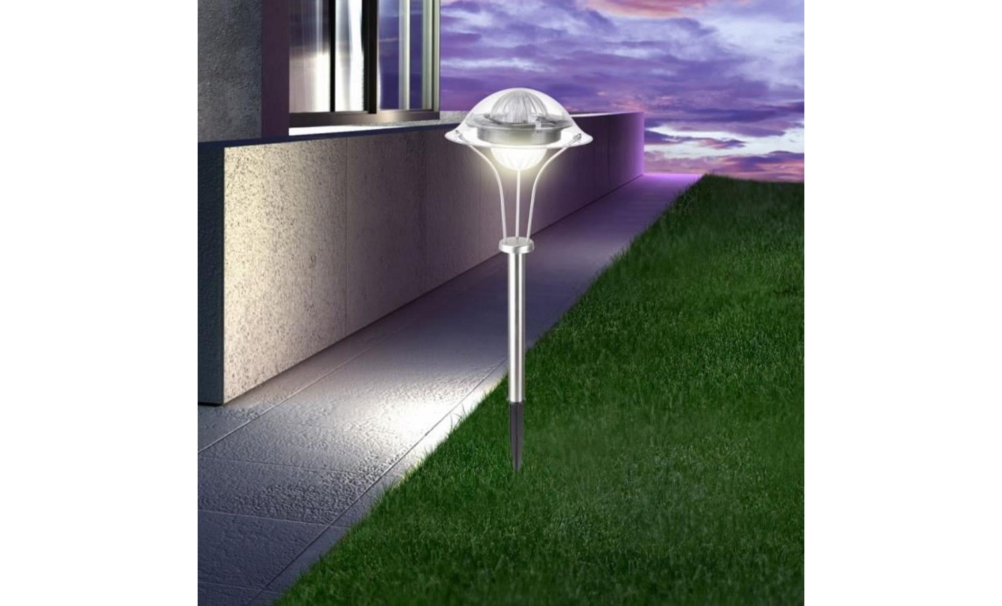 globo lighting lampe solaire inox   plastique translucide   ip44 pas cher