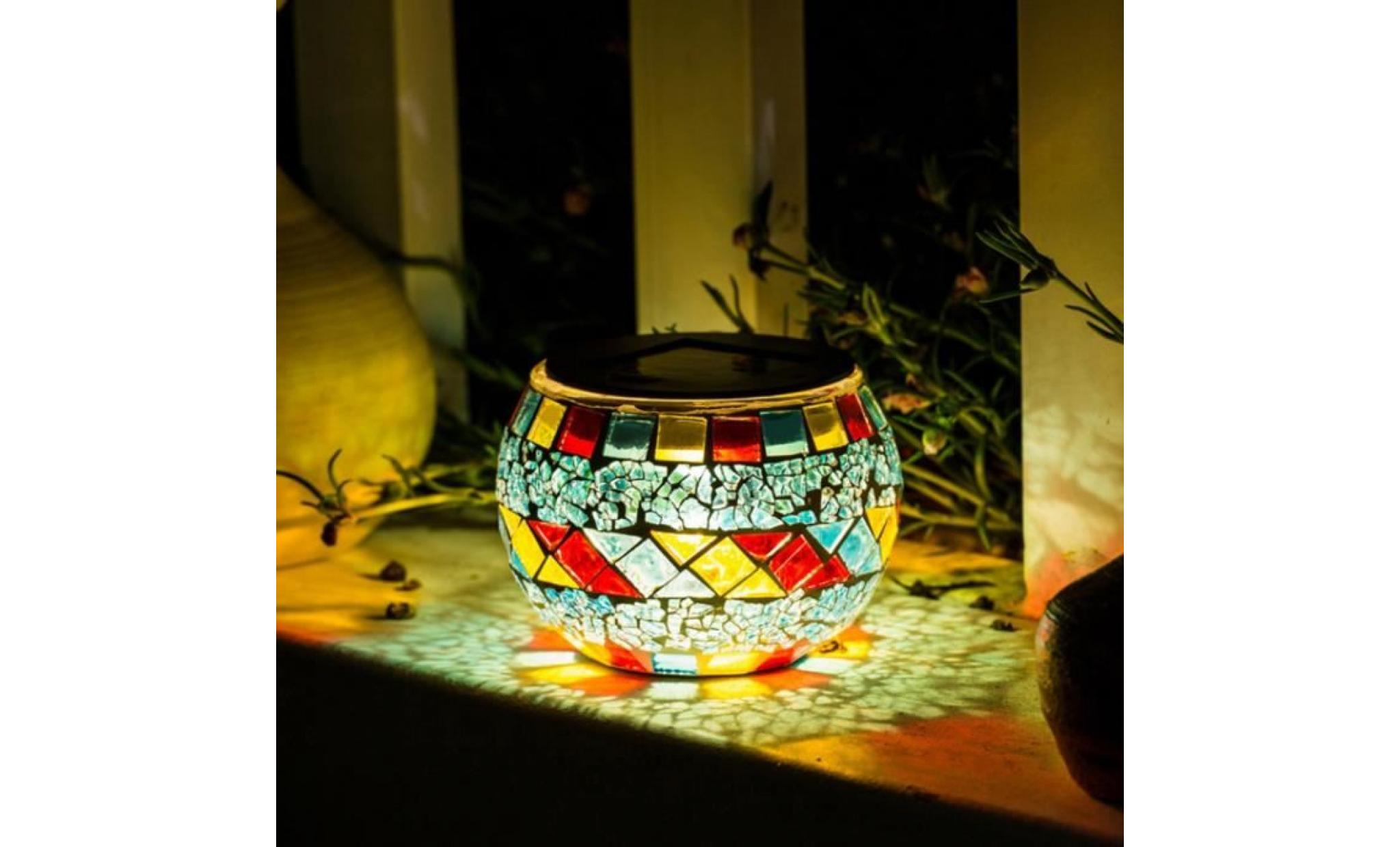 lampe solaire mosaïque luminaire extérieur boule de verre décoratif ip44 pas cher