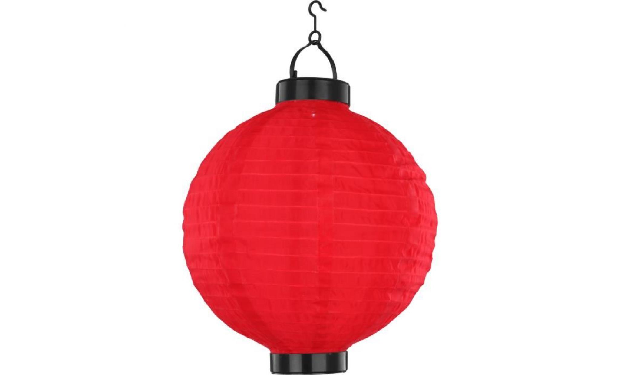 globo lighting lampion solaire   plastique noir et rouge   ip44