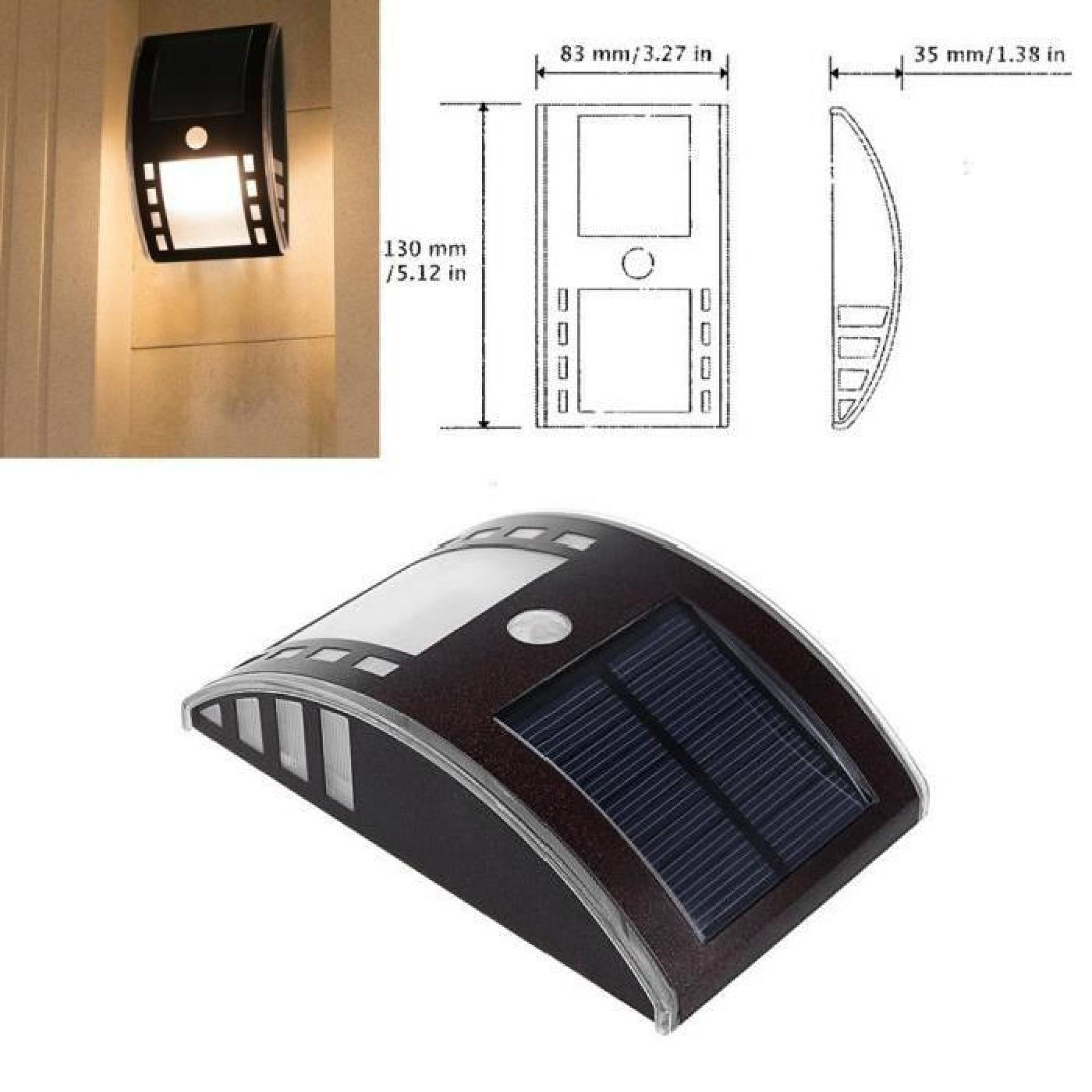 Lampe Solaire sans fil avec Détecteur de Mouvement Capteur d'Infrarouge Passif 90° pas cher
