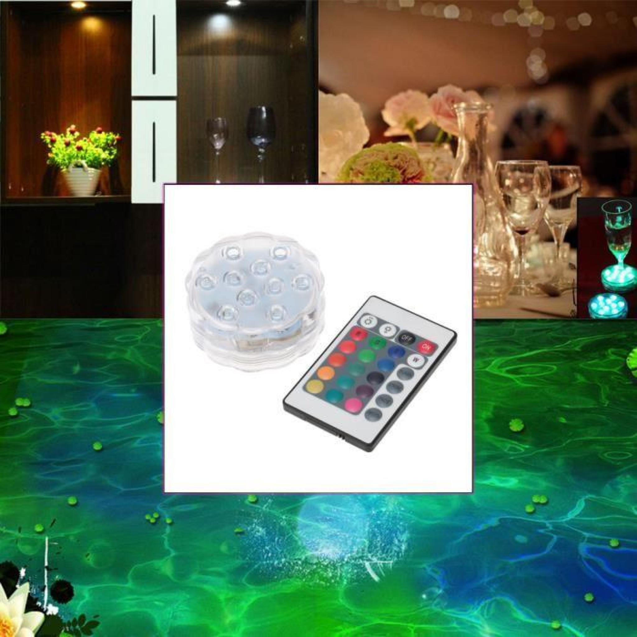 Lampe sous-marine IP68 étanche RGBWY 10LEDs Mini Base de vase Lumière avec contrôleur pour Décoration de mariage pas cher